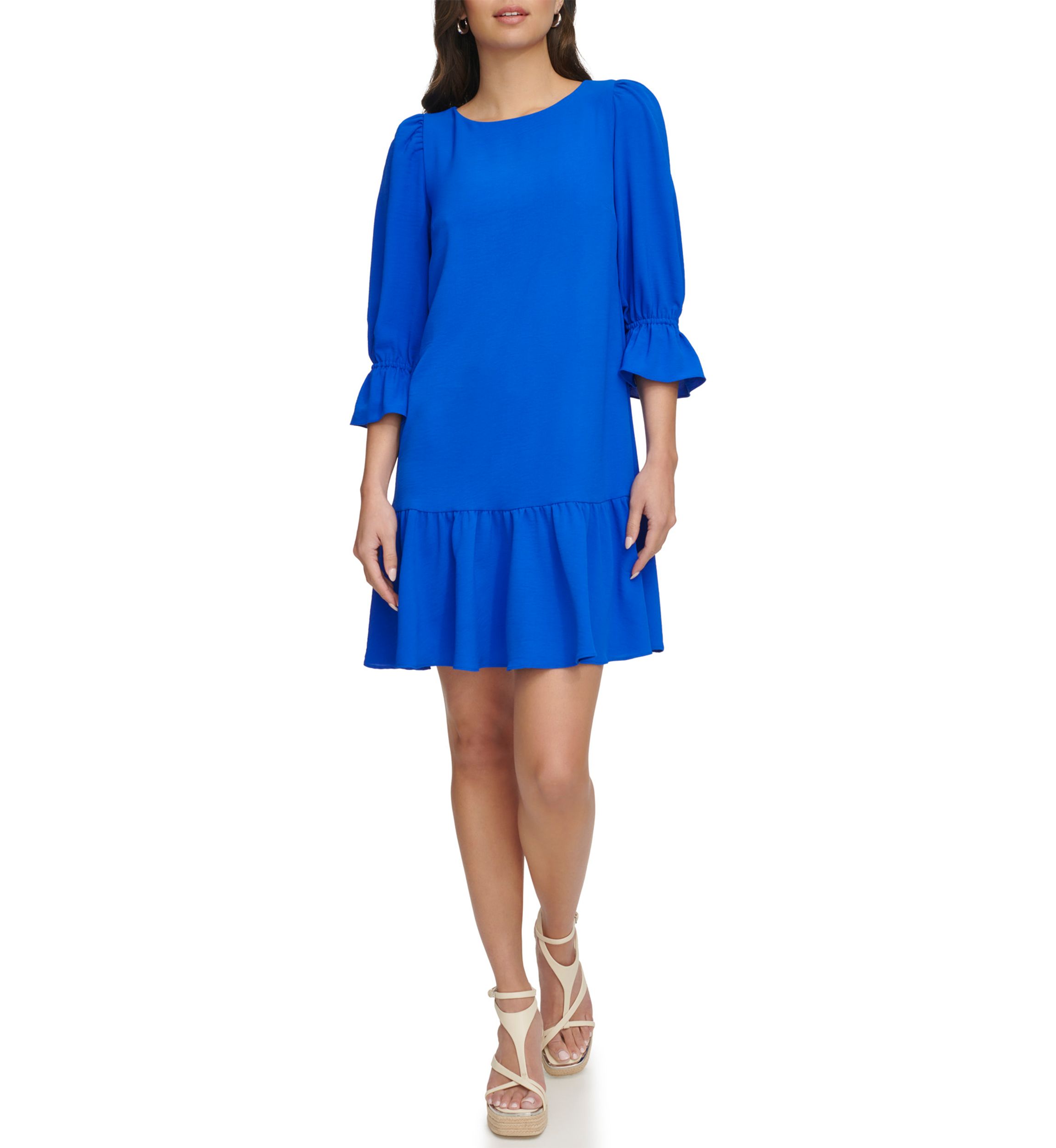 Womens Solid Washed A-Line Dress