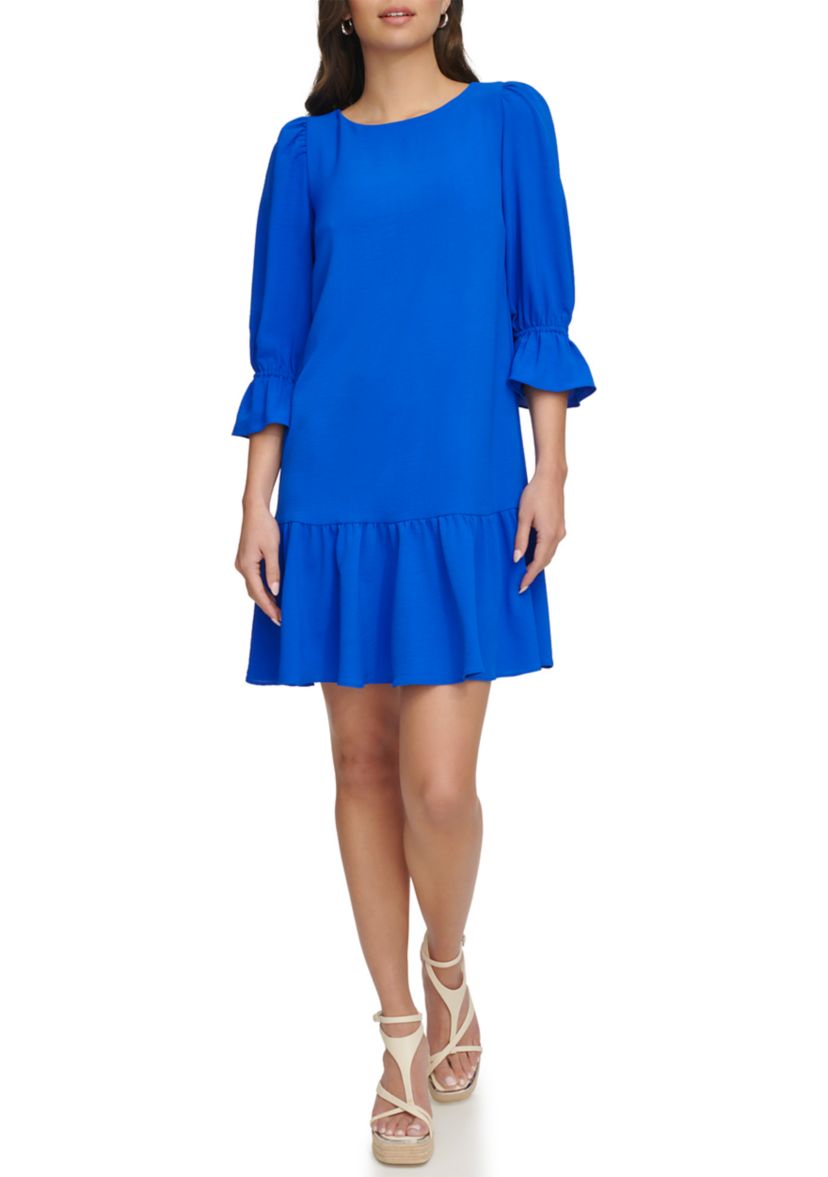 Womens Solid Washed A-Line Dress