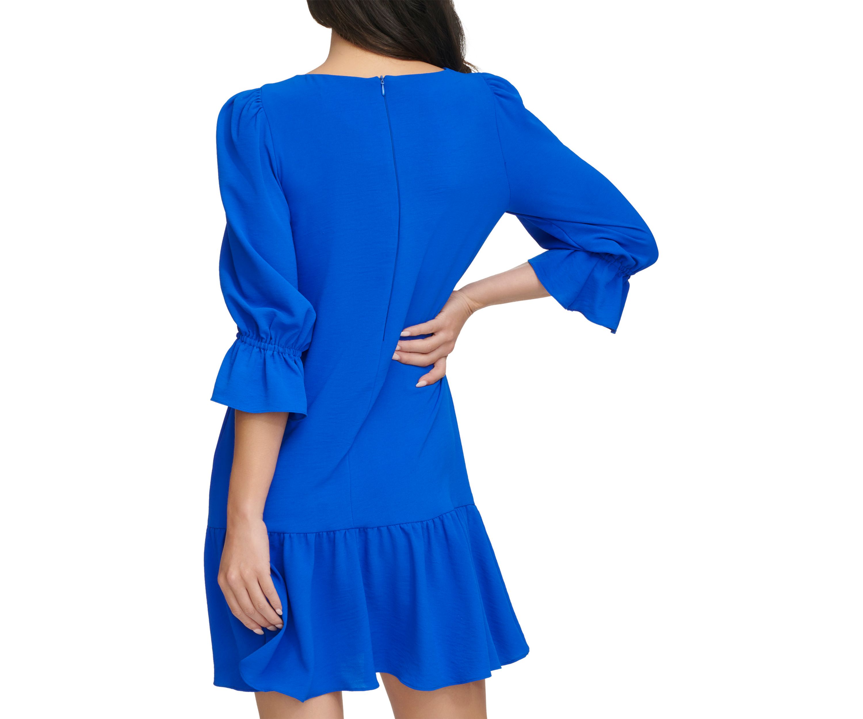 Womens Solid Washed A-Line Dress