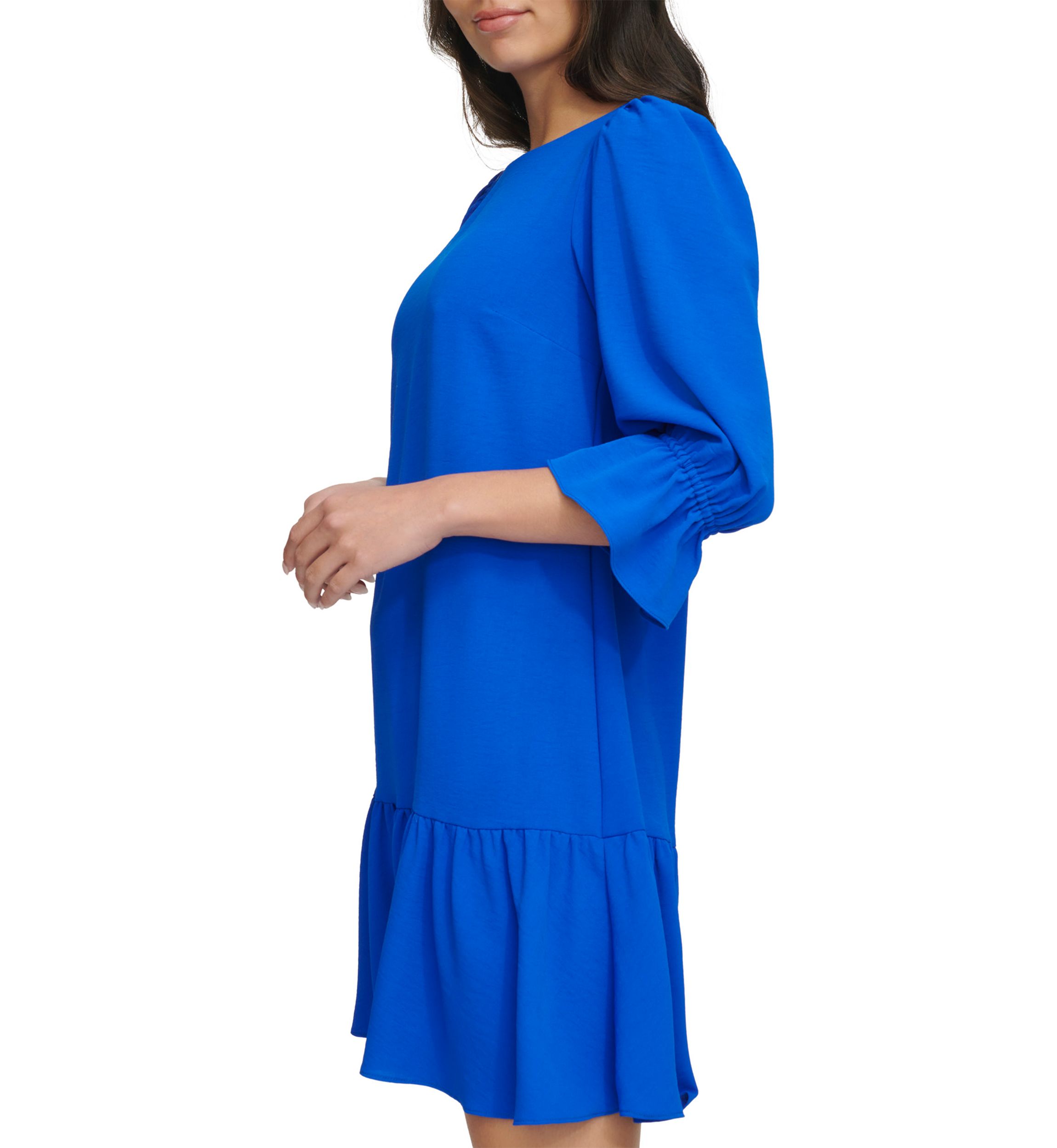 Womens Solid Washed A-Line Dress