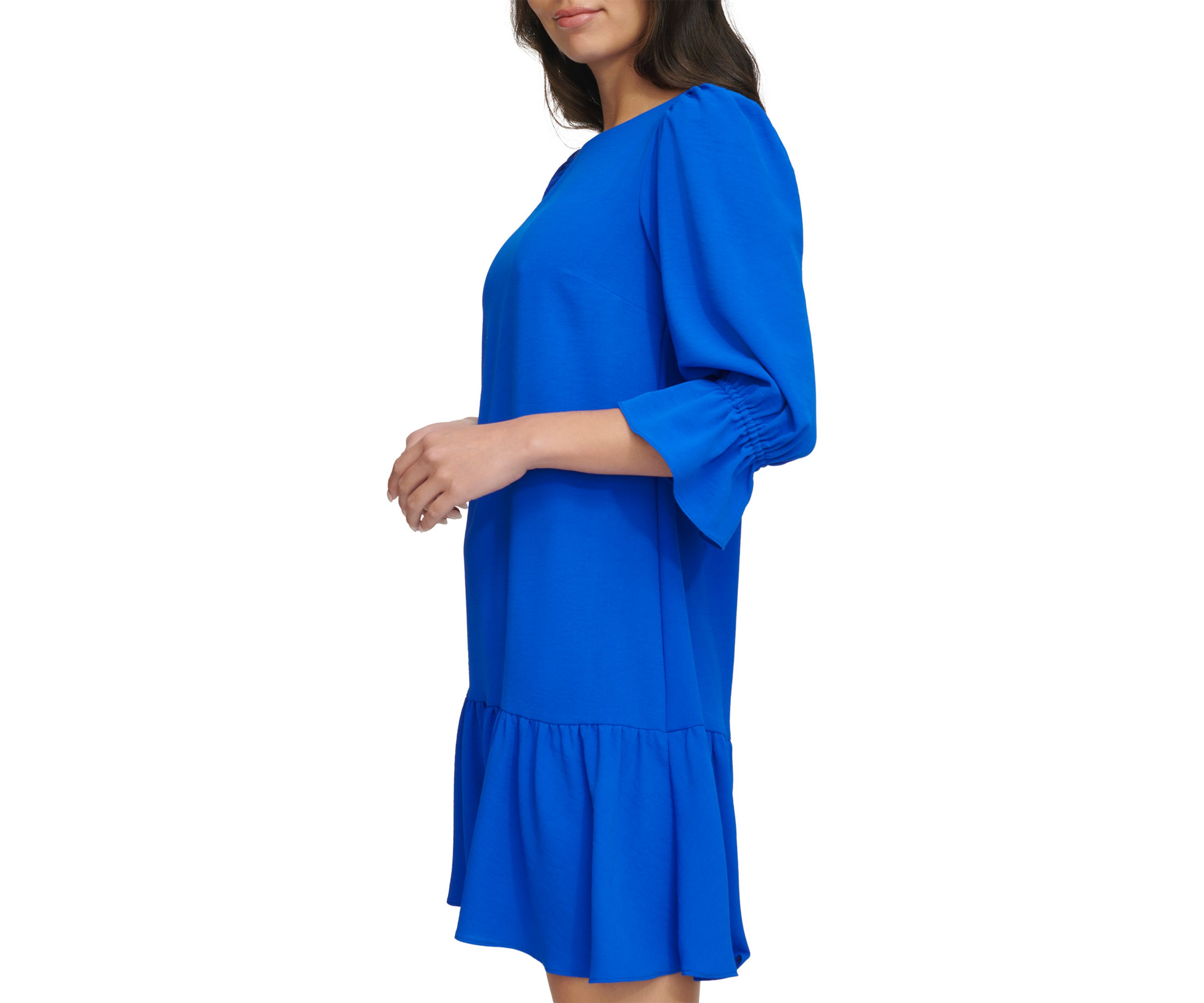 Womens Solid Washed A-Line Dress