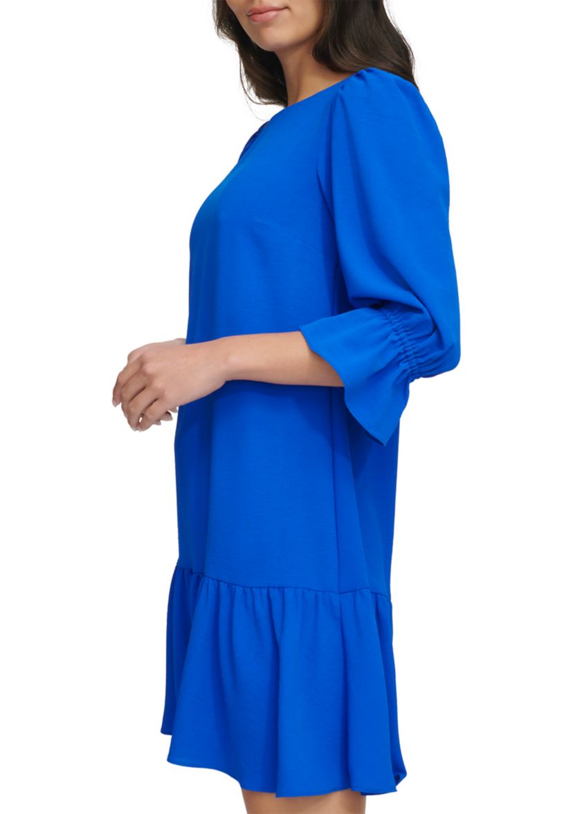Womens Solid Washed A-Line Dress