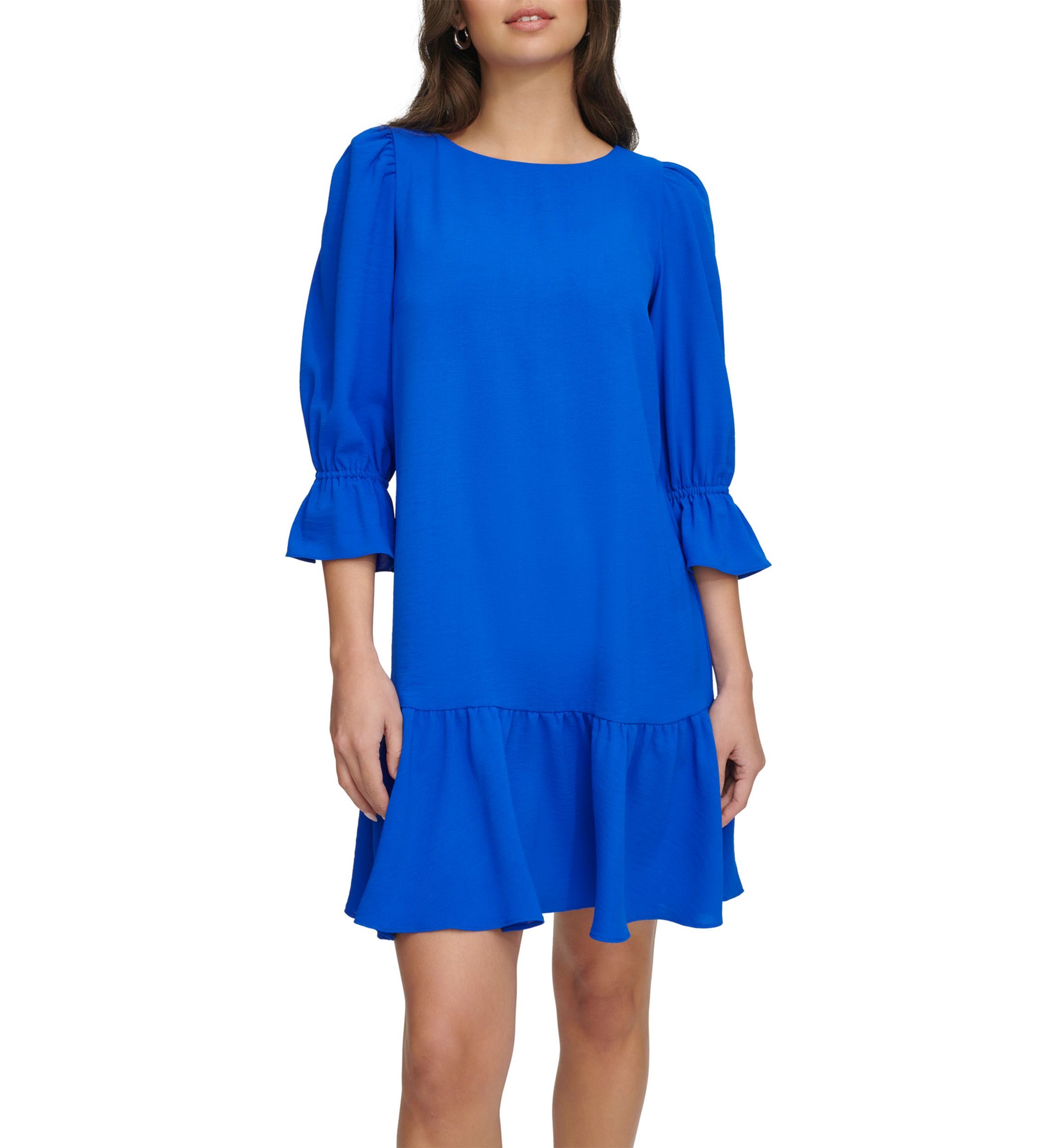 Womens Solid Washed A-Line Dress