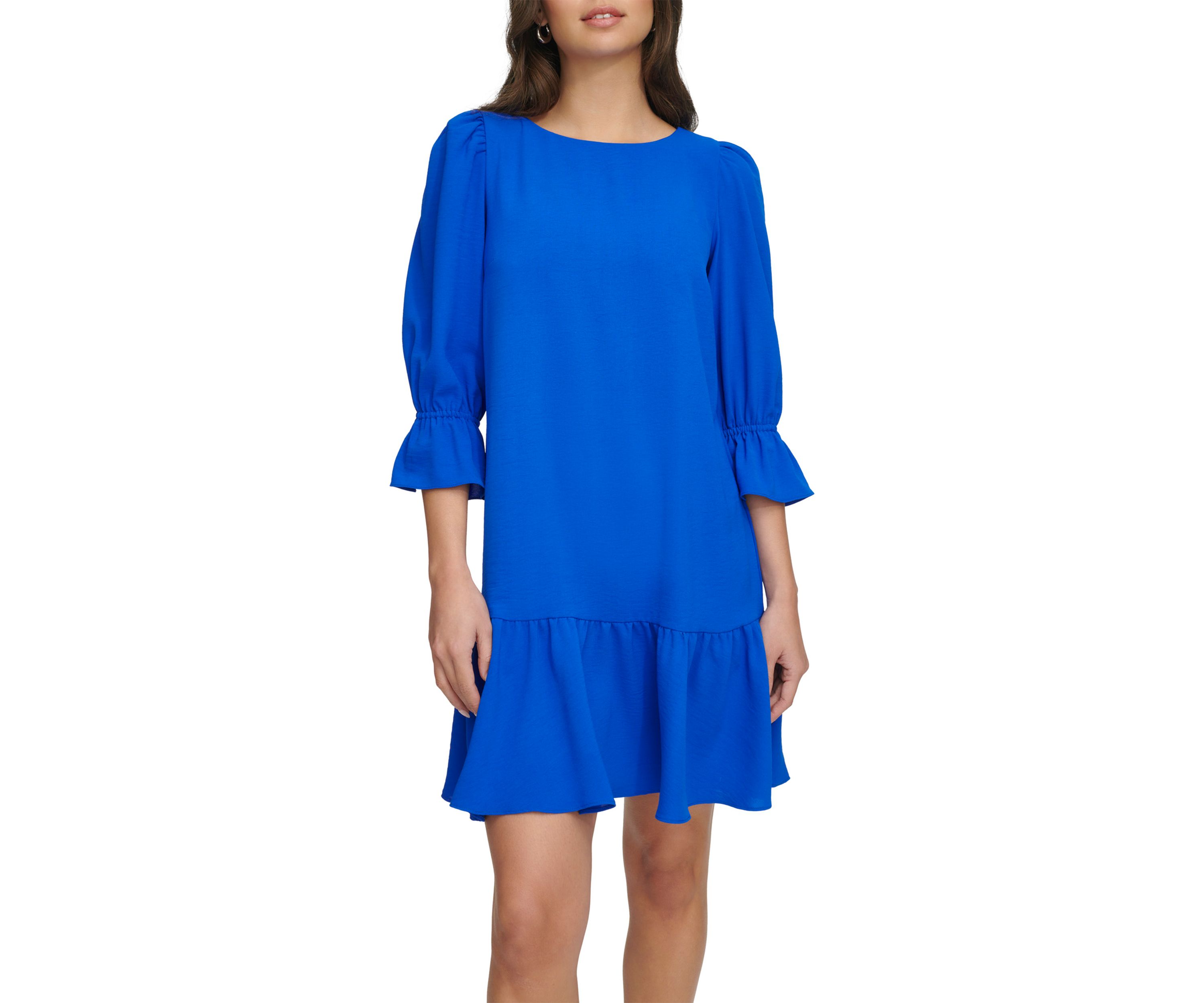 Womens Solid Washed A-Line Dress