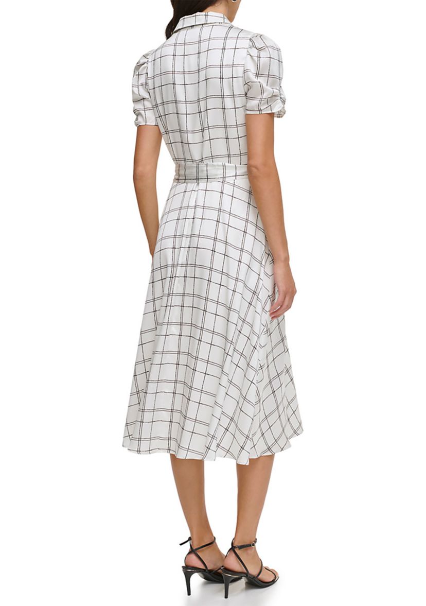 Womens Printed Fit and Flare Dress