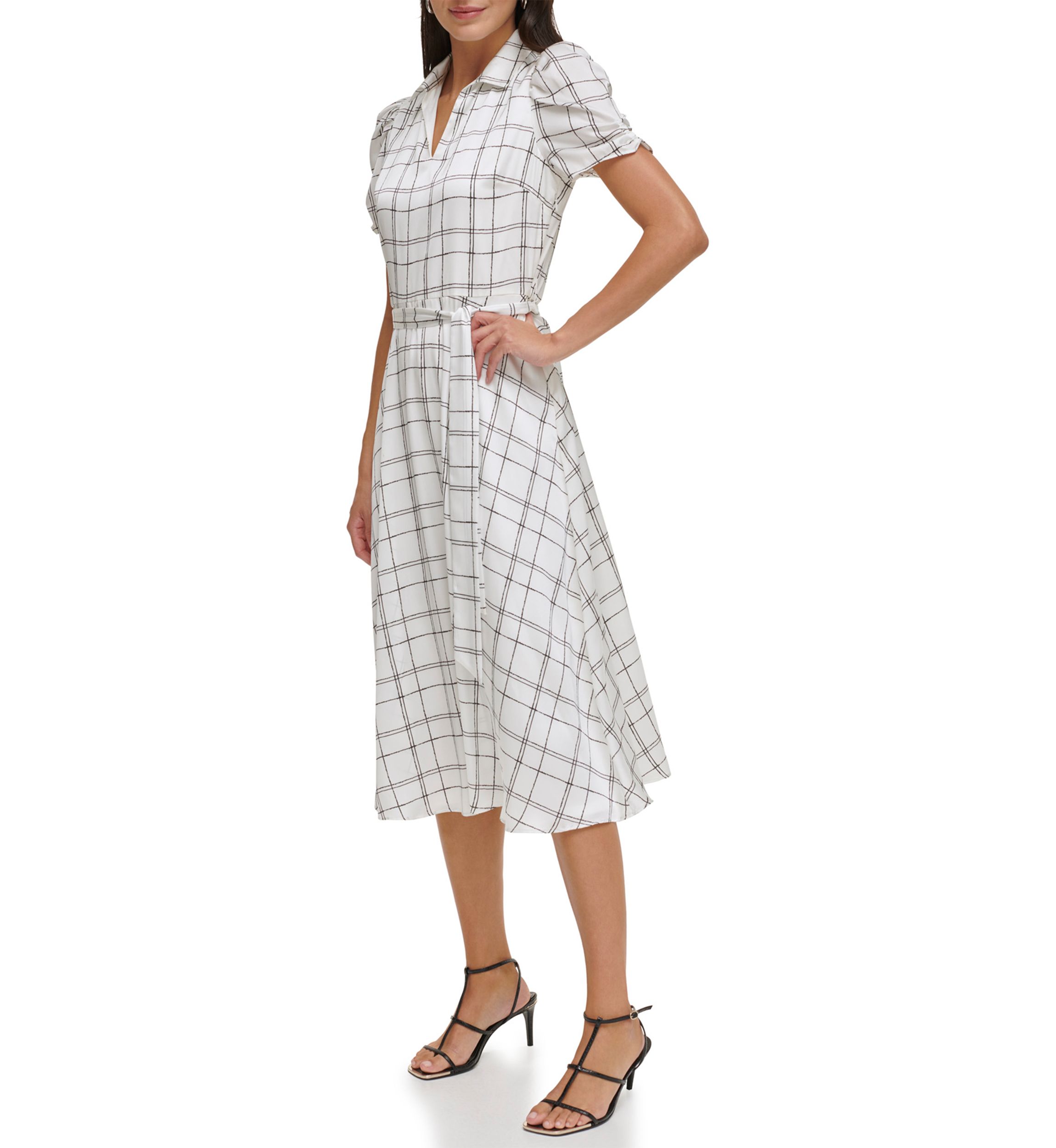 Womens Printed Fit and Flare Dress