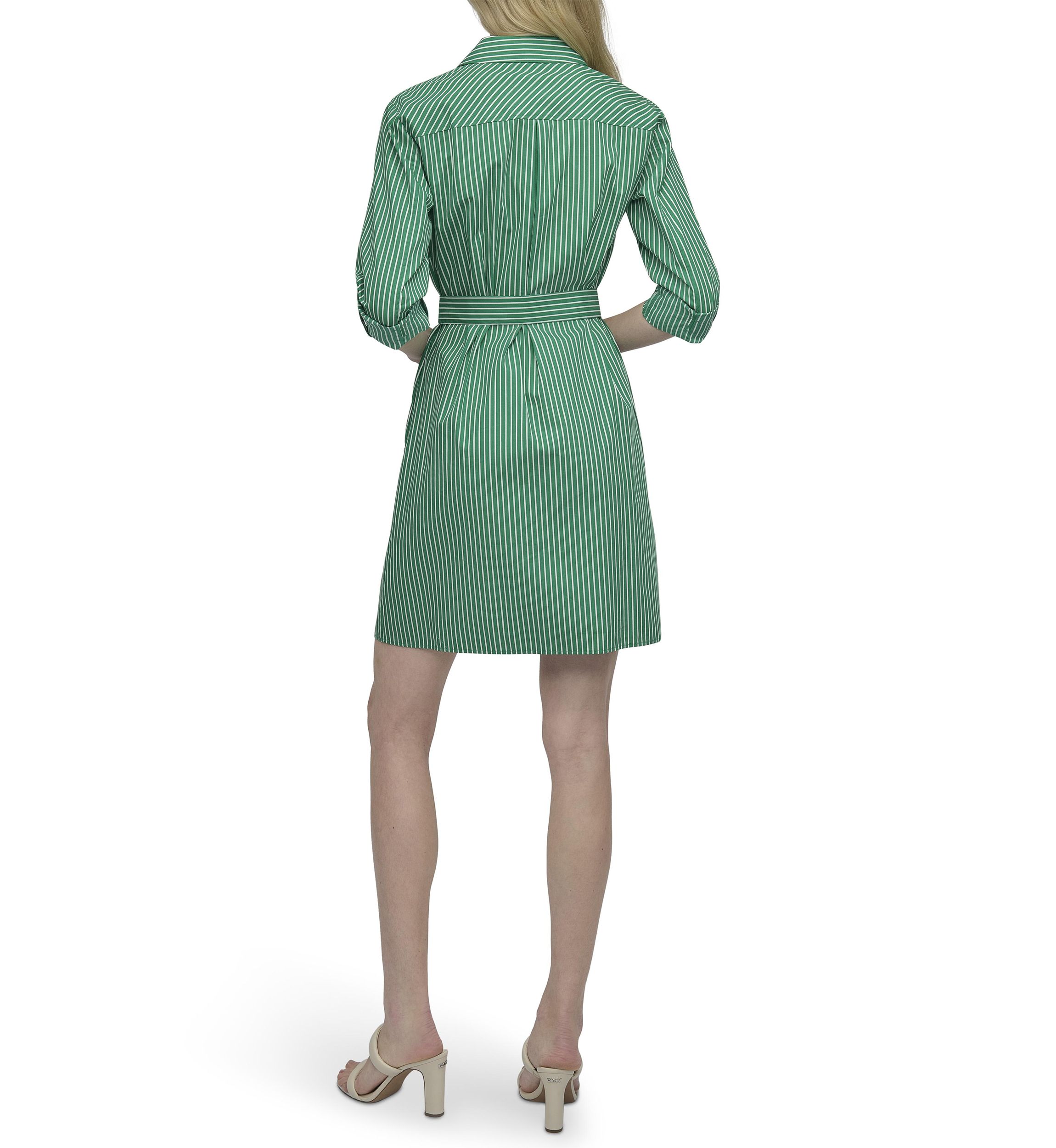 Womens Collared Stripe Printed Shirtdress