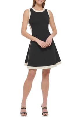 DKNY Women’s Contrast Fit and Flare Dress, 12