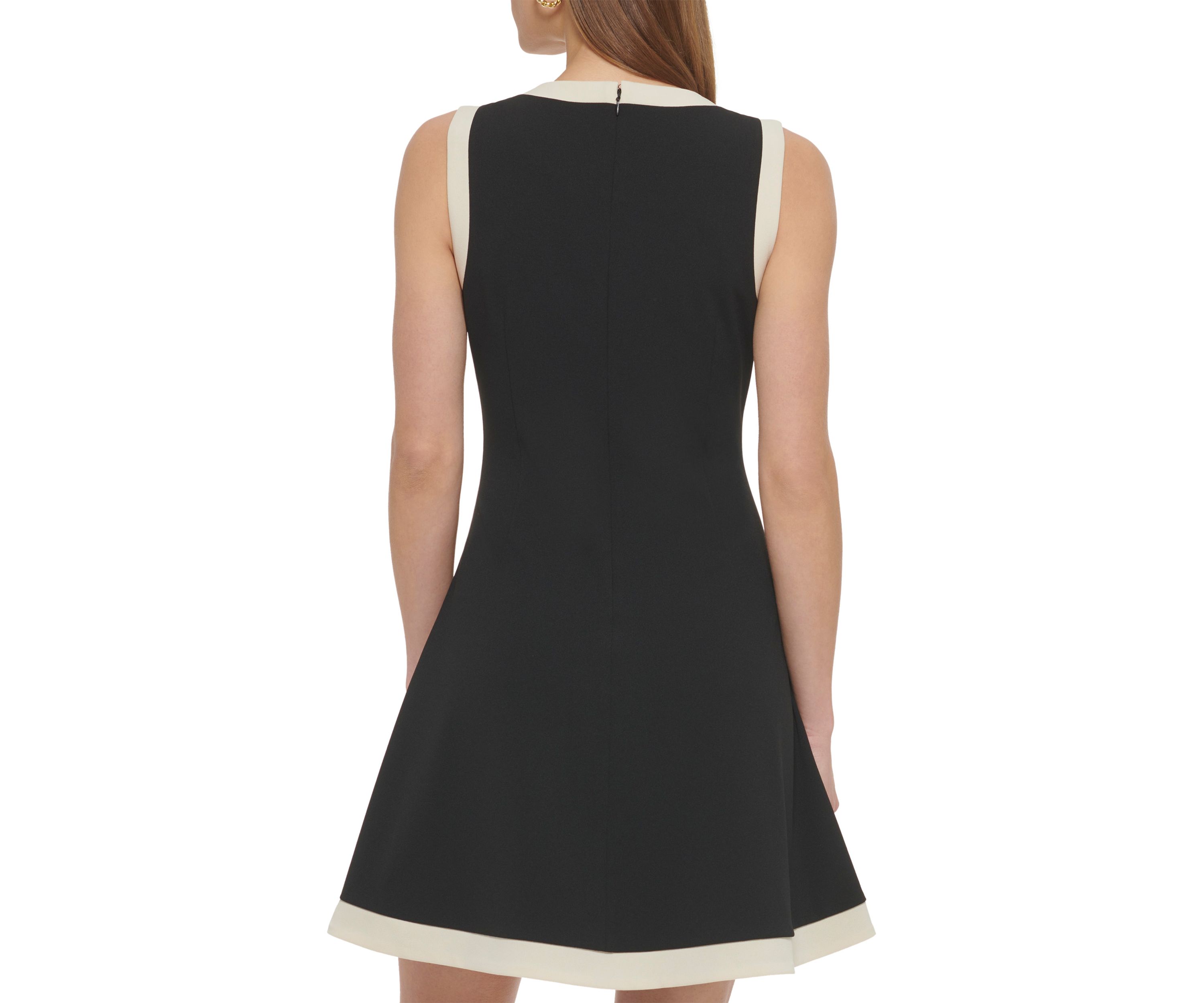 Womens Contrast Fit and Flare Dress