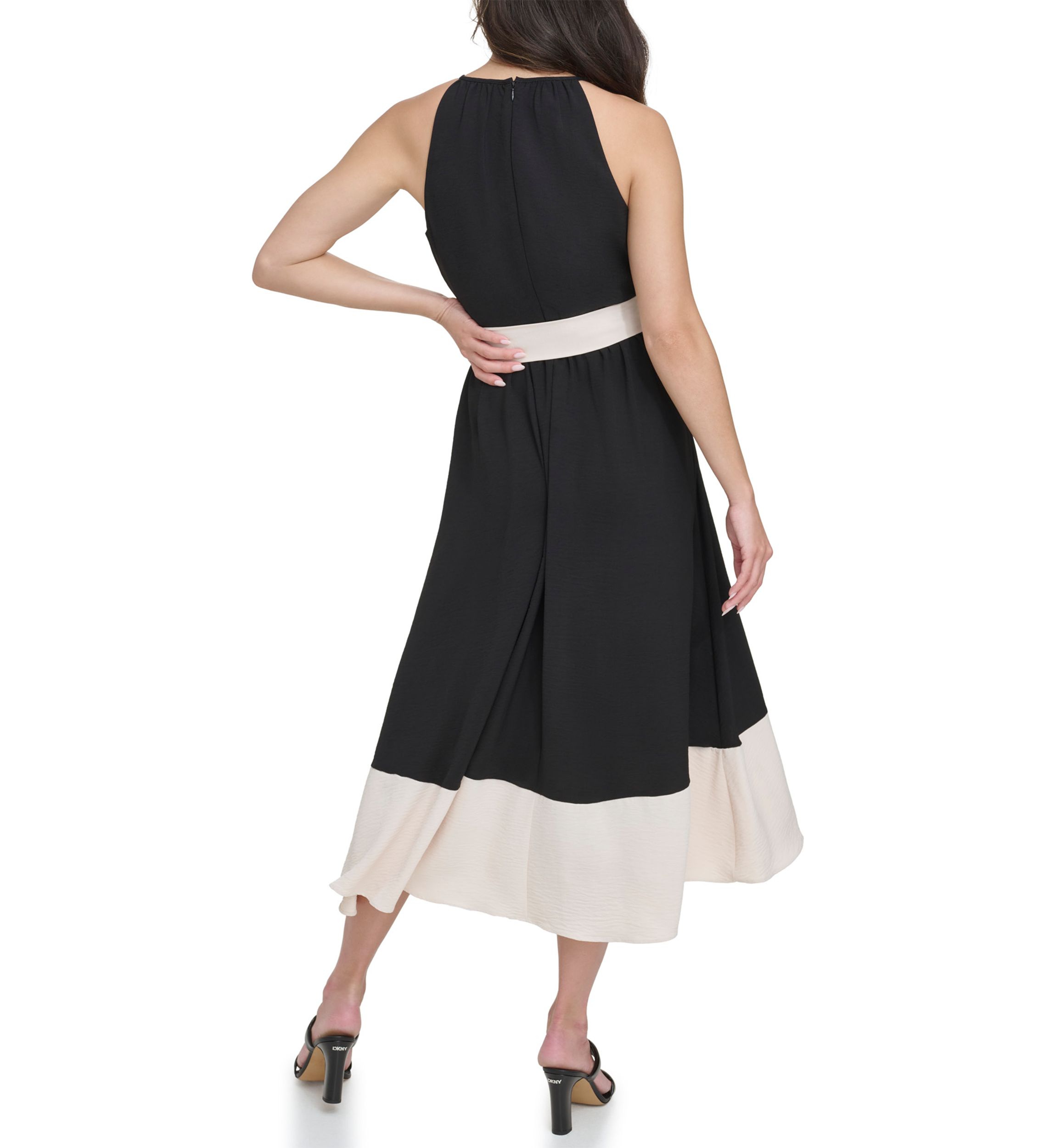 Womens Sleeveless Washed Fit and Flare Dress