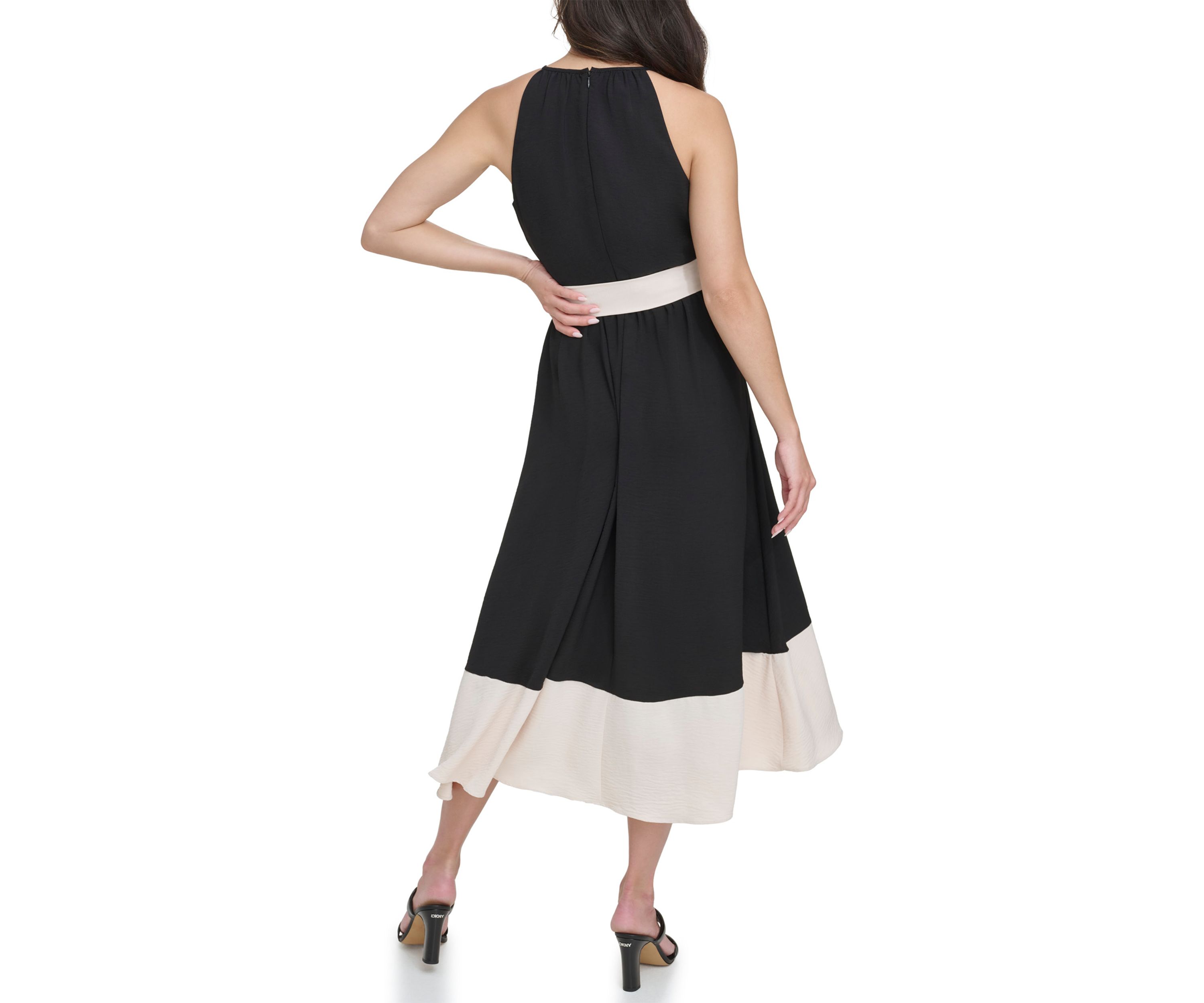 Womens Sleeveless Washed Fit and Flare Dress