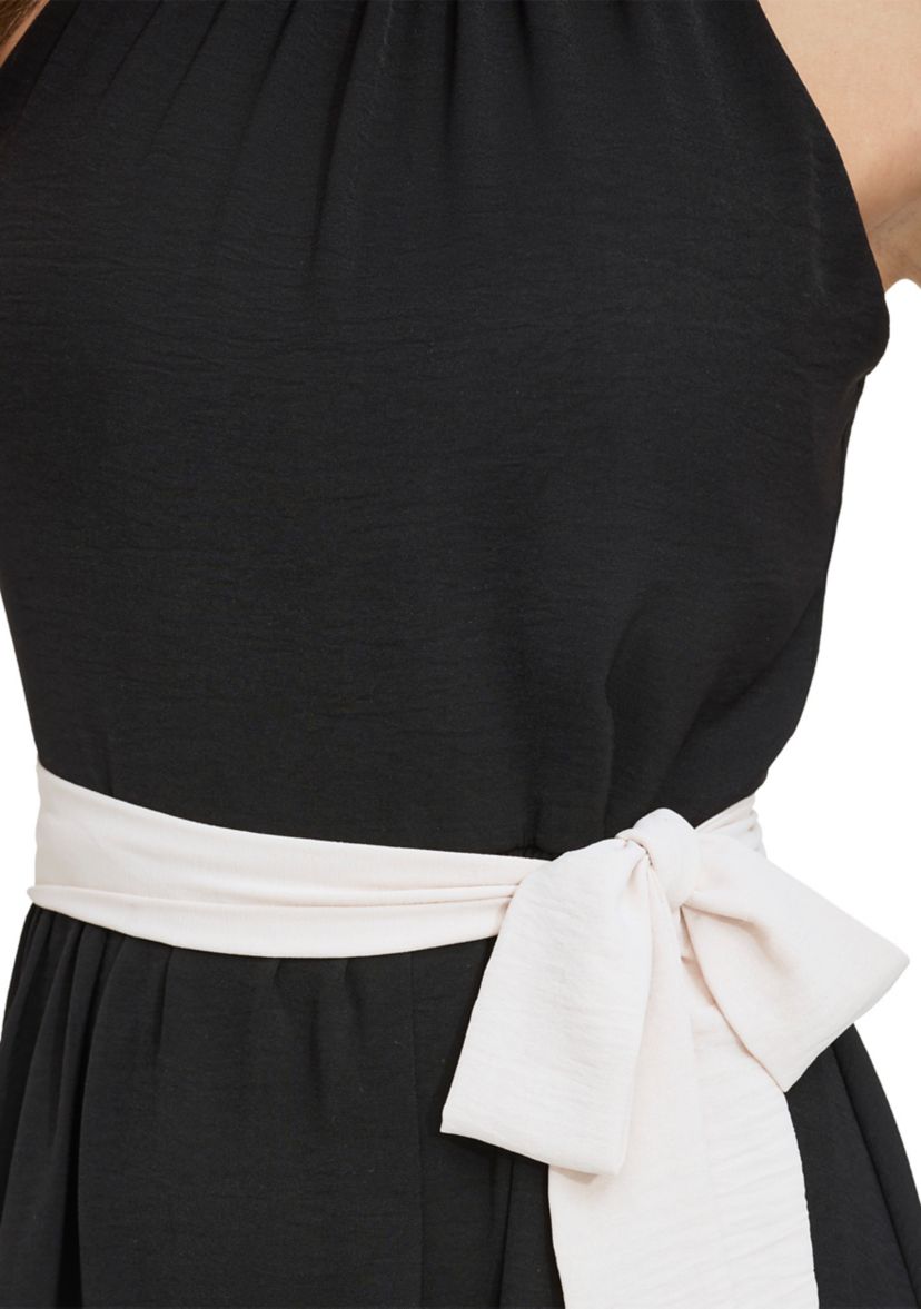 Womens Sleeveless Washed Fit and Flare Dress