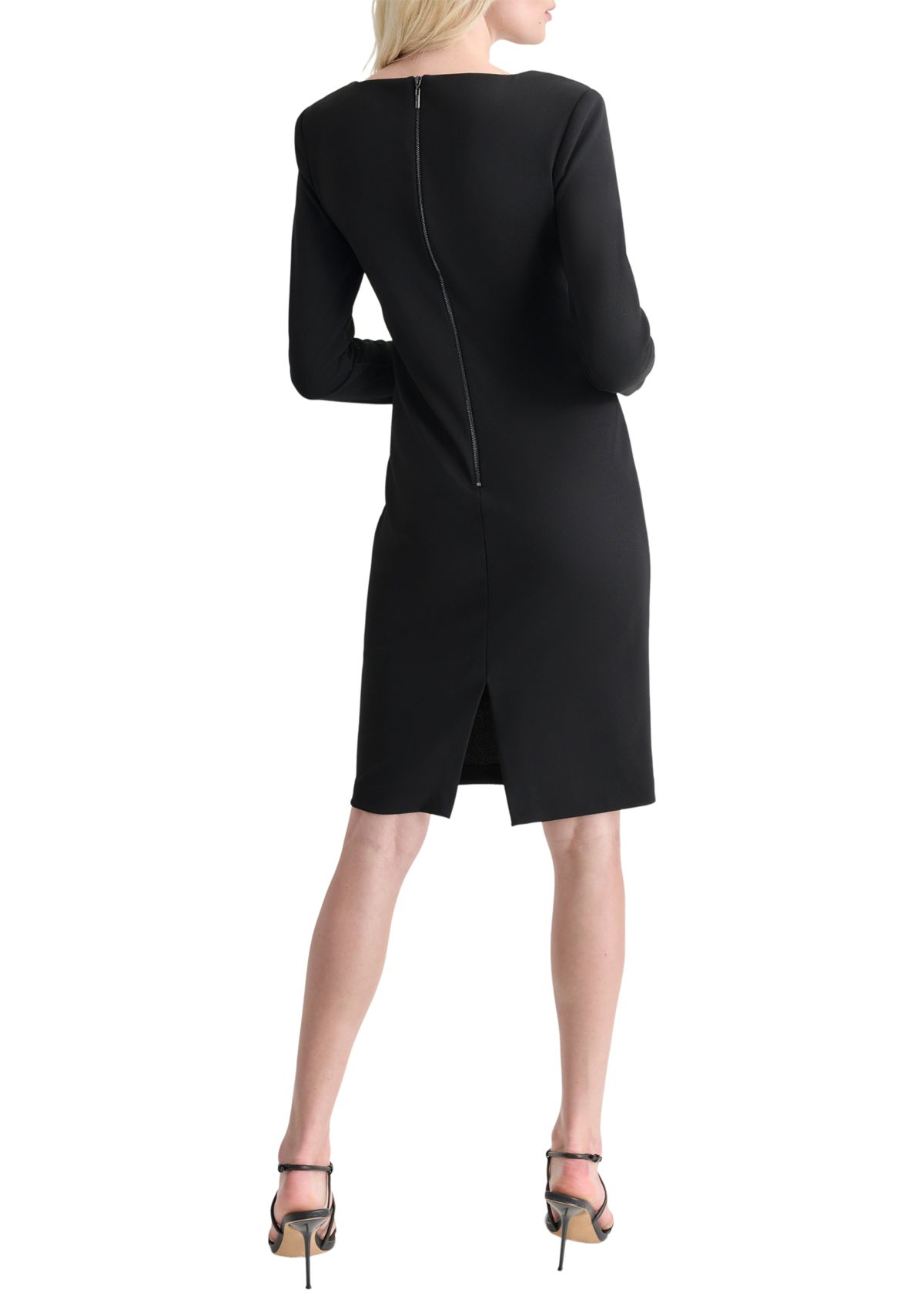 Womens Sparkle Solid Sheath Dress