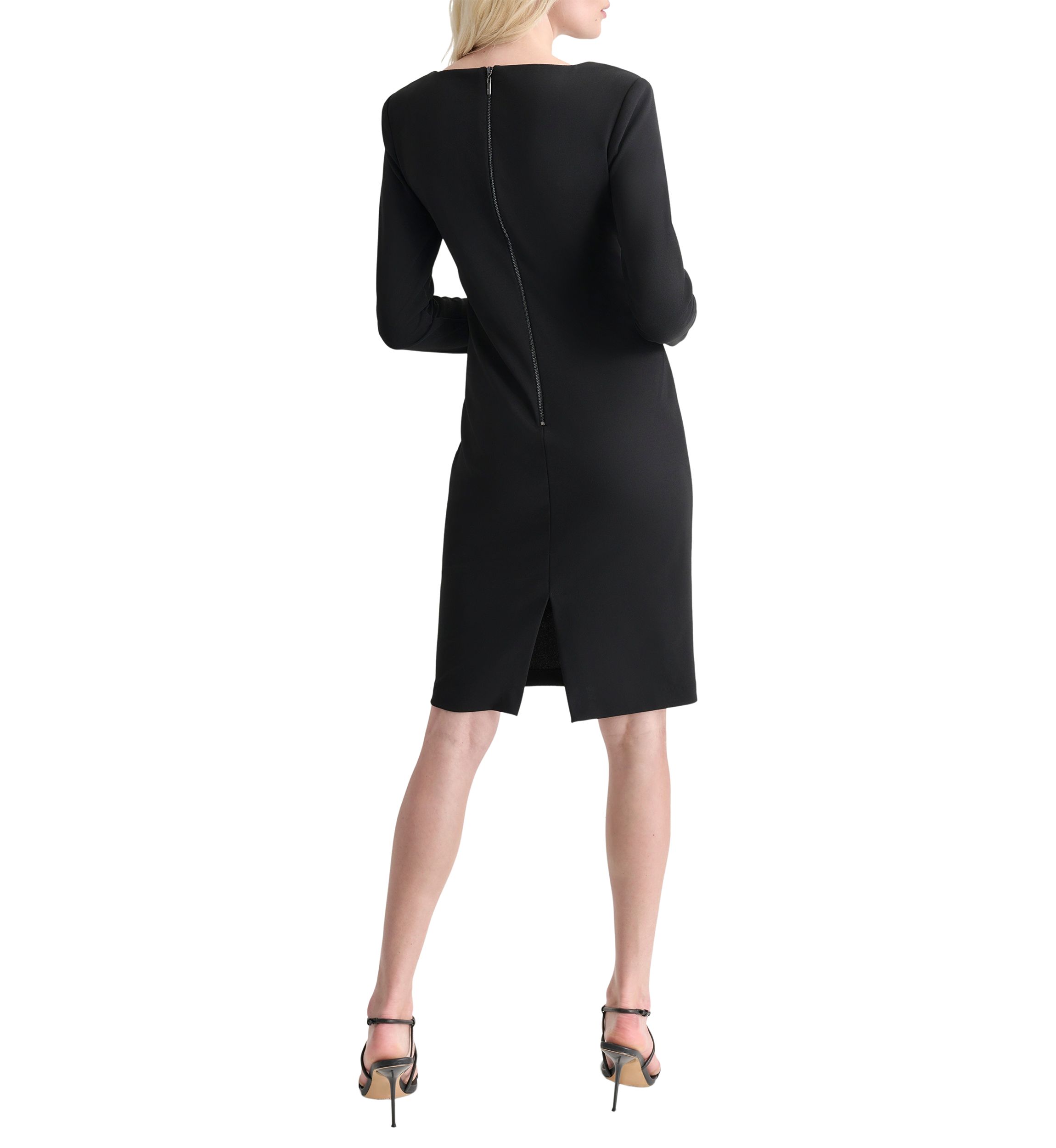 Womens Sparkle Solid Sheath Dress