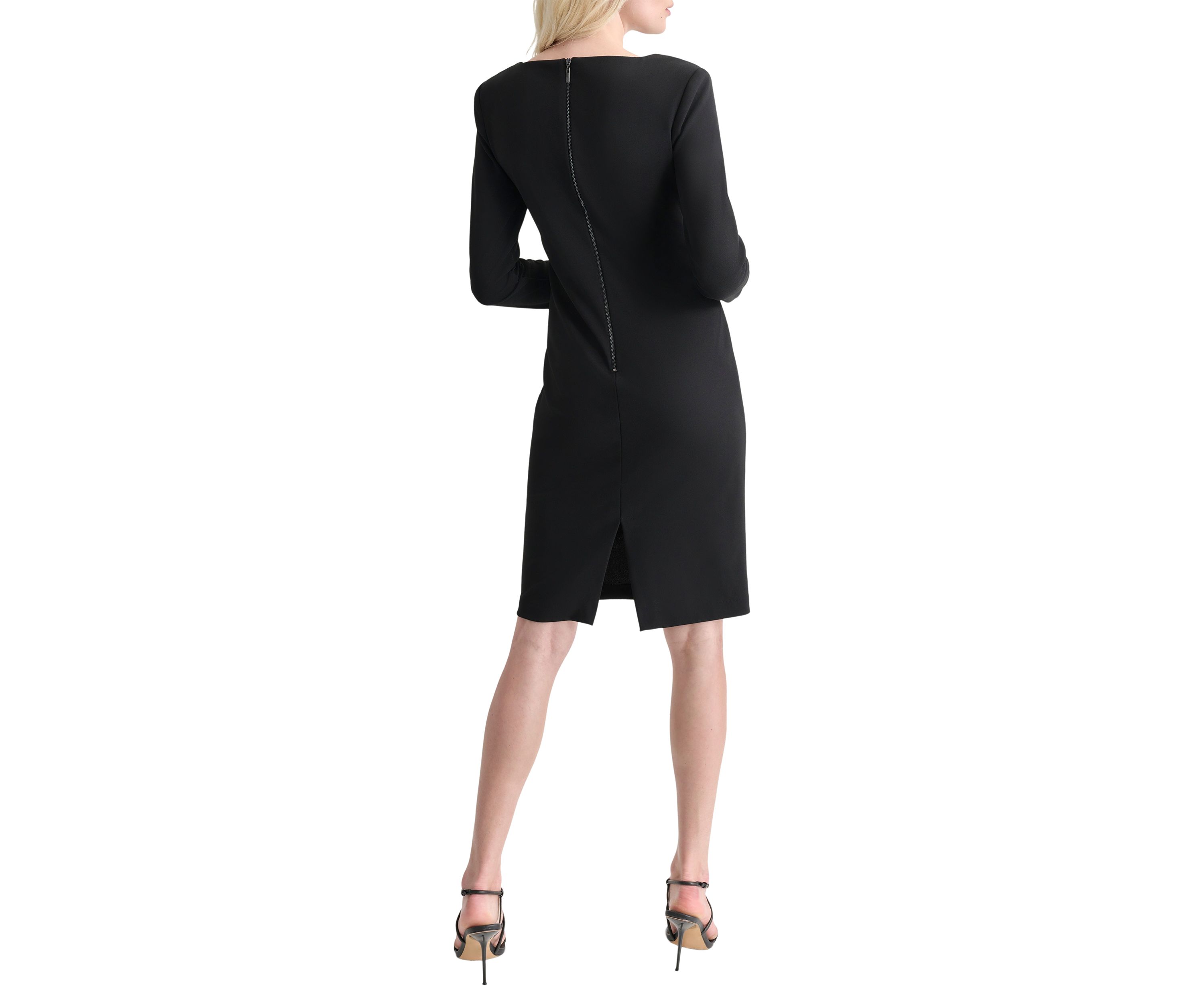 Womens Sparkle Solid Sheath Dress