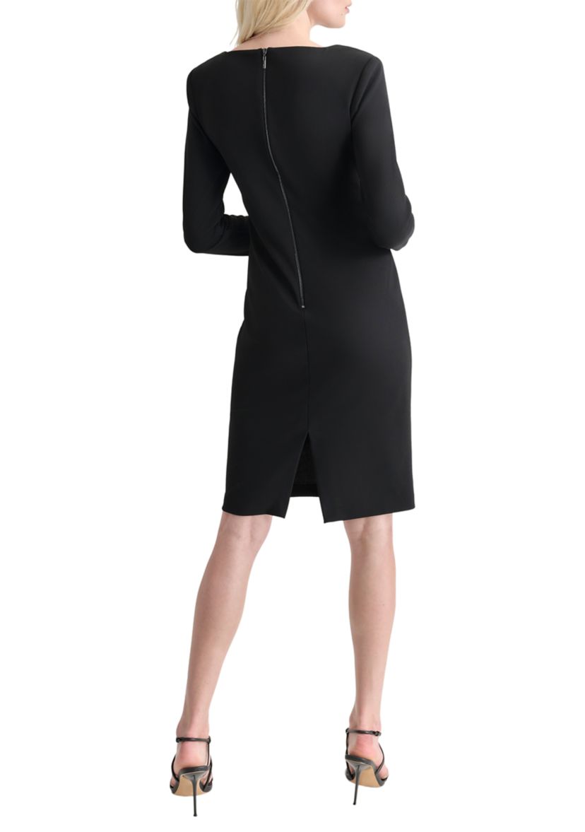 Womens Sparkle Solid Sheath Dress