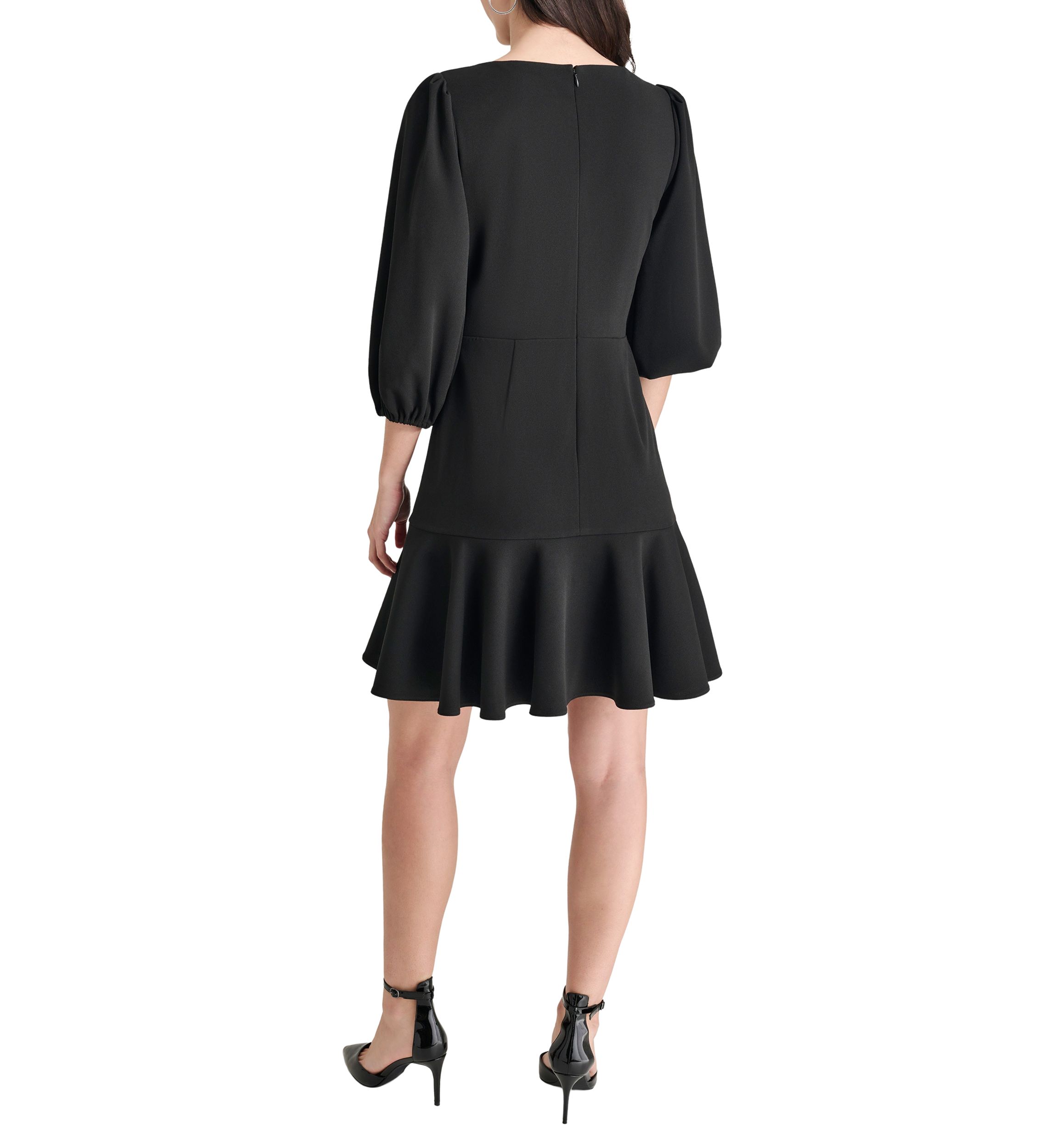 Womens Solid Wrap Sheath Dress