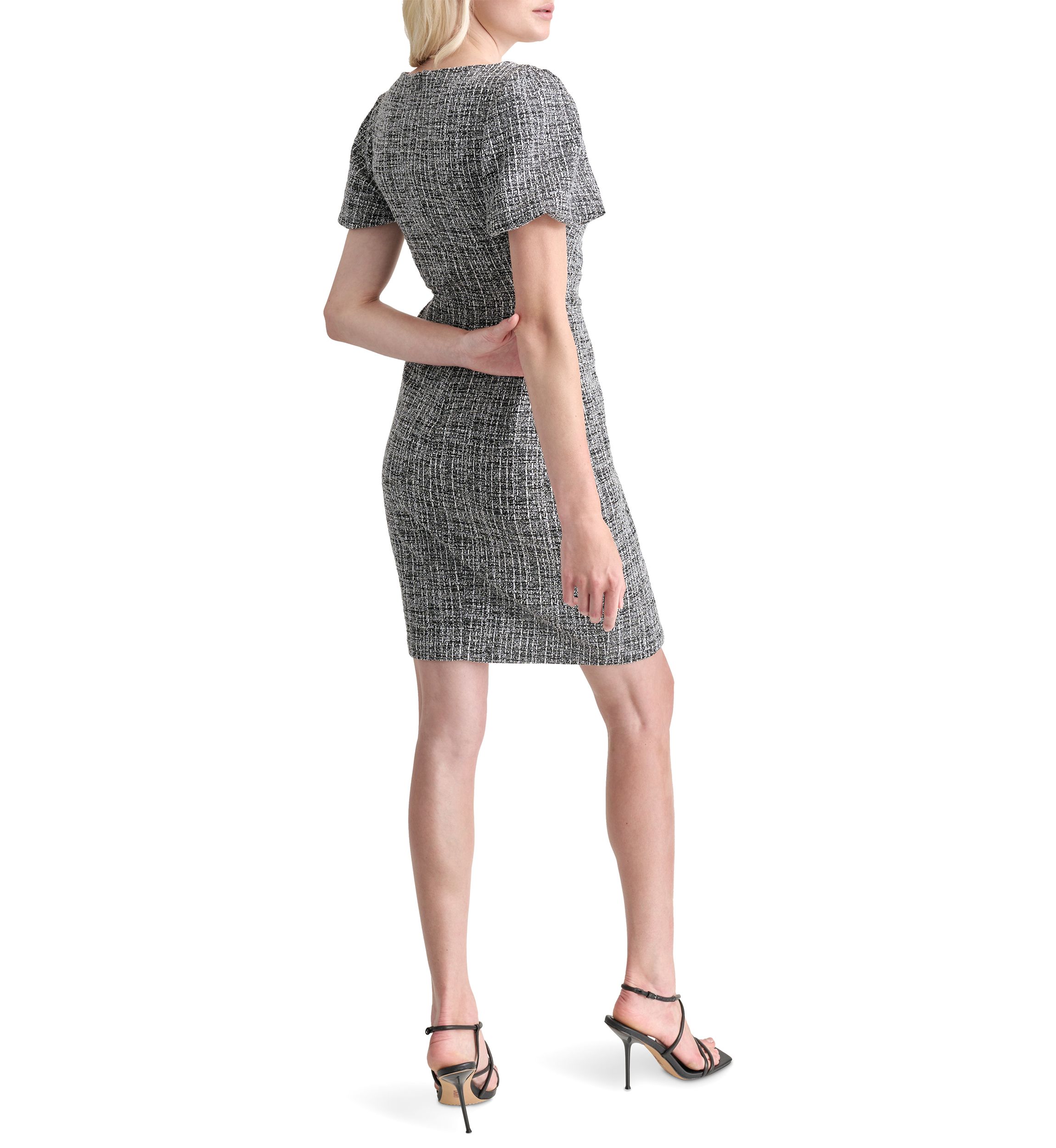 Womens Printed Side Ruched Sheath Dress