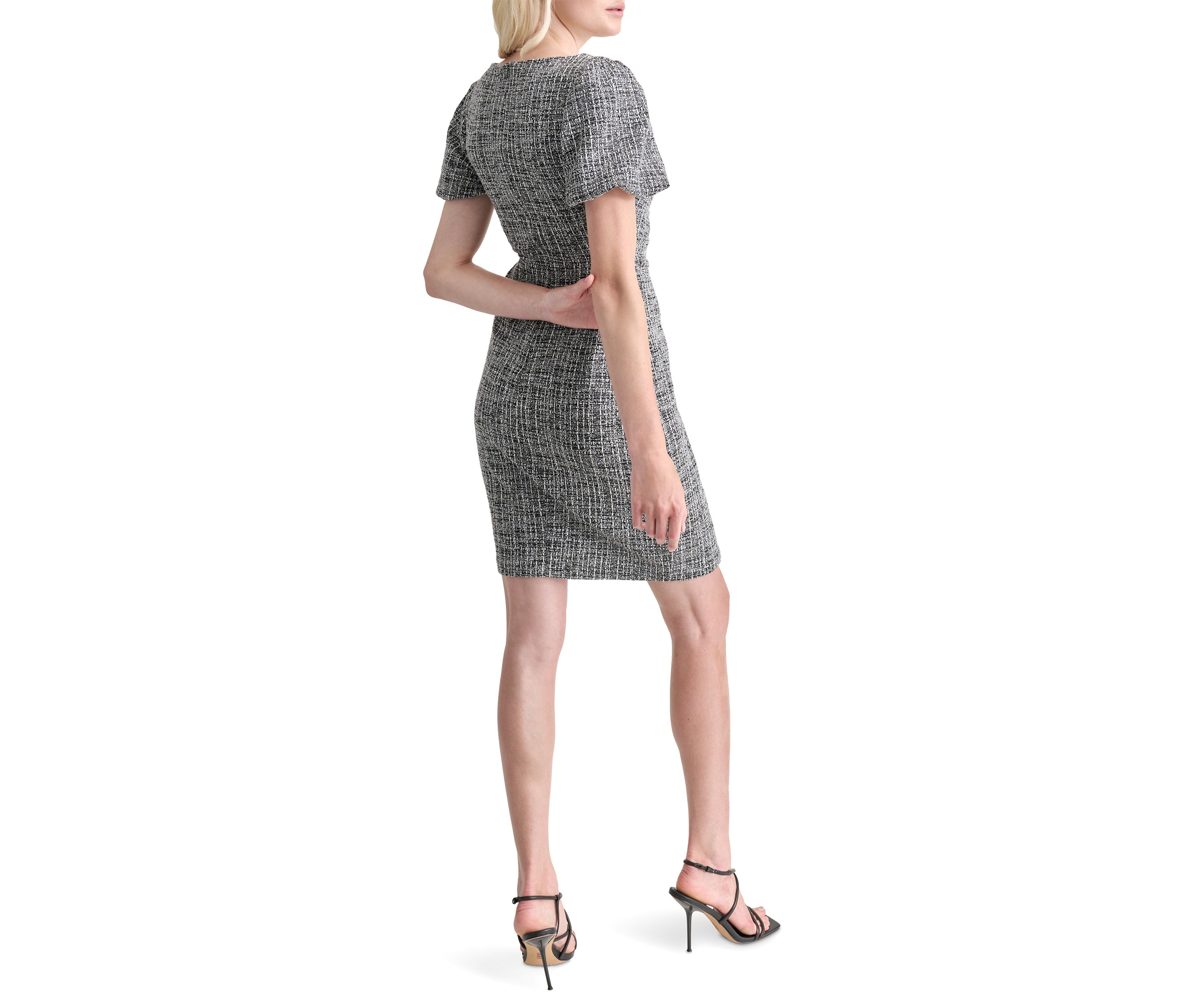 Womens Printed Side Ruched Sheath Dress