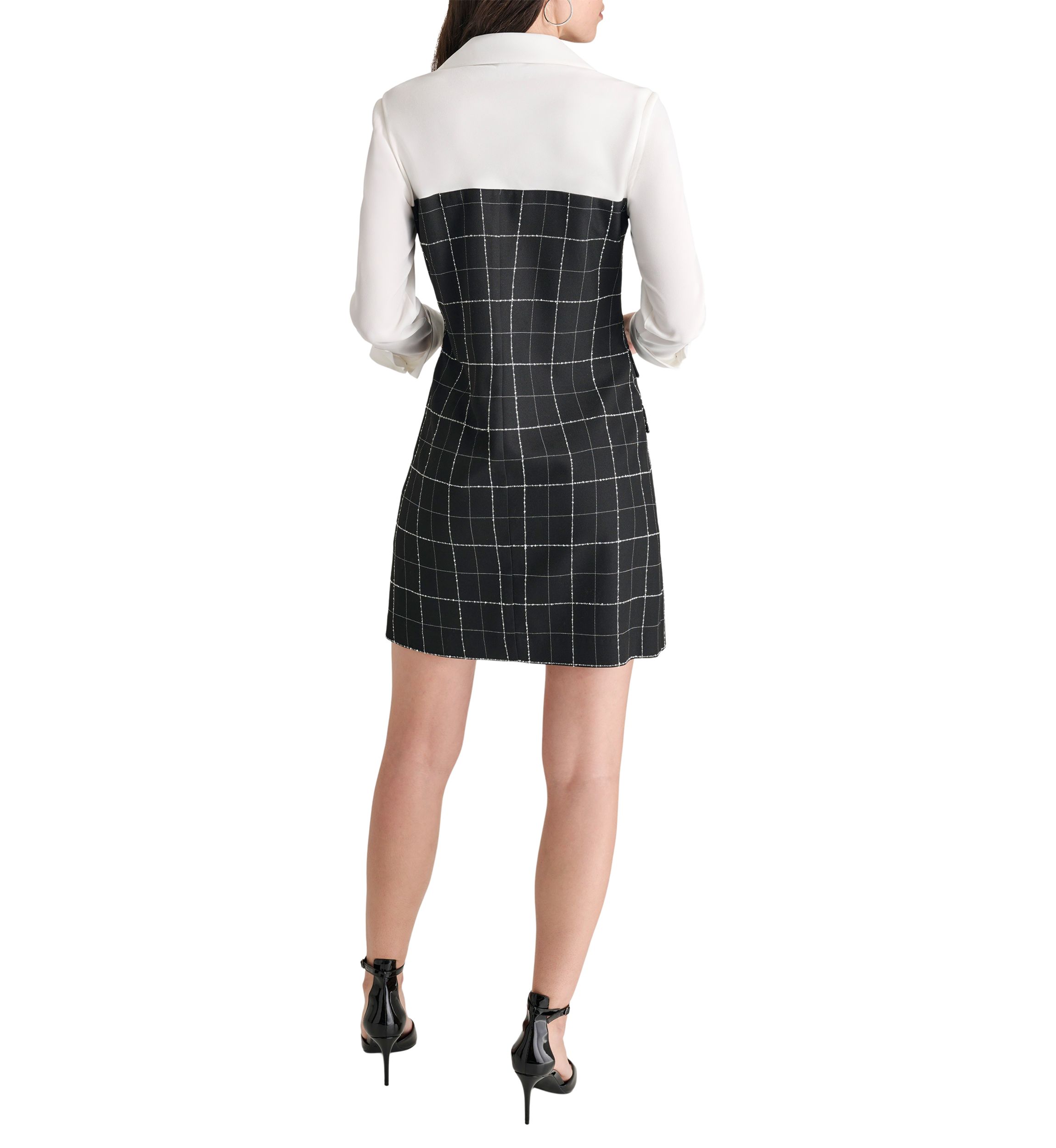 Womens Two Tone Collar Sheath Dress