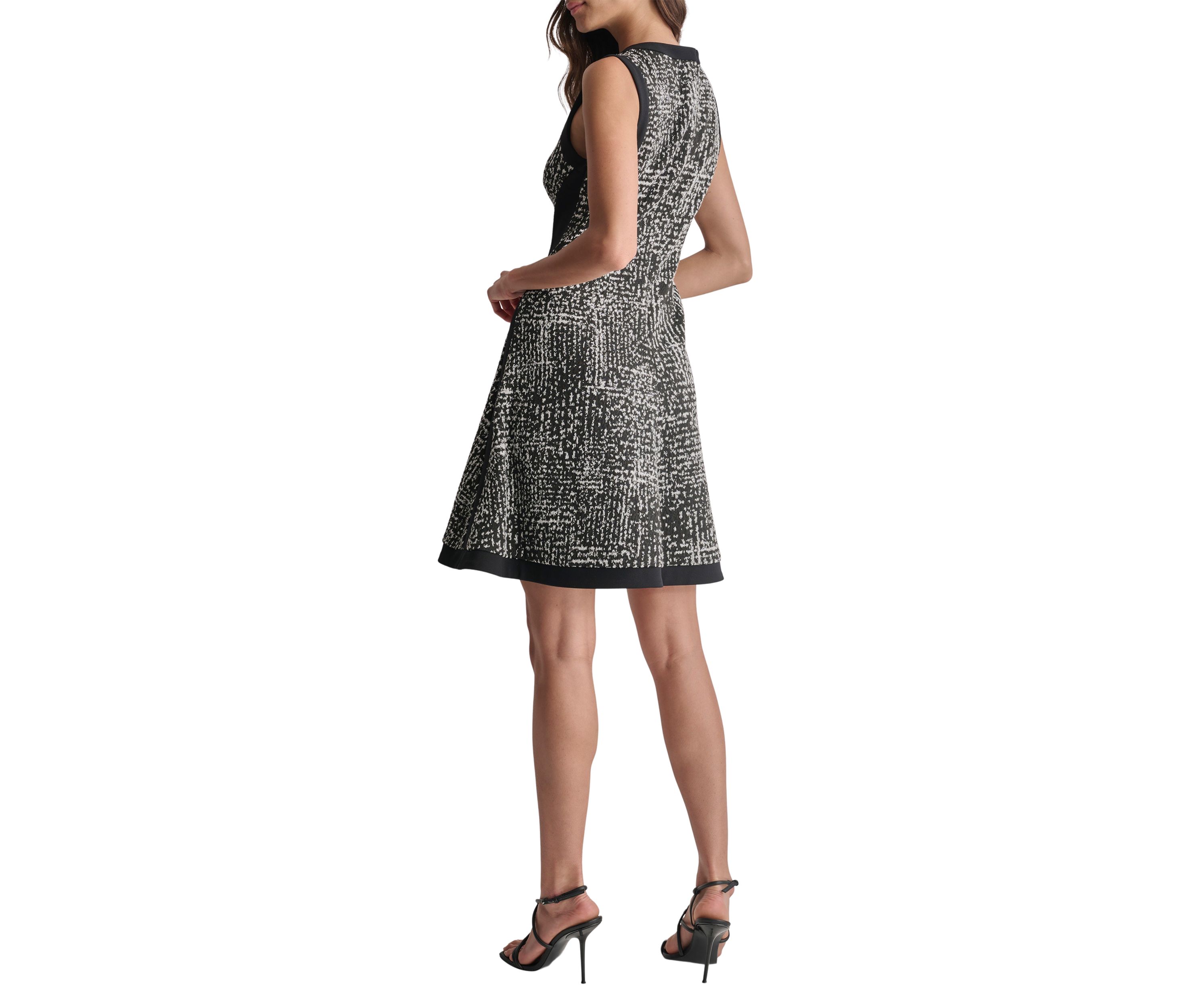 Womens Printed Sleeveless Sheath Dress