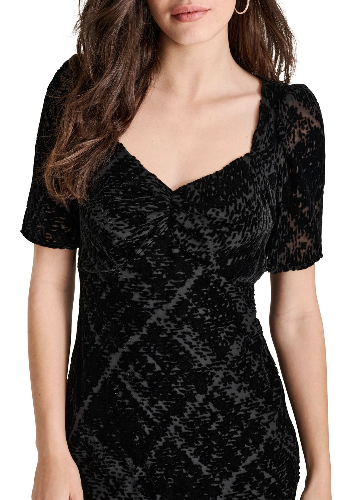 Womens Sparkle V-Neck A-Line Dress