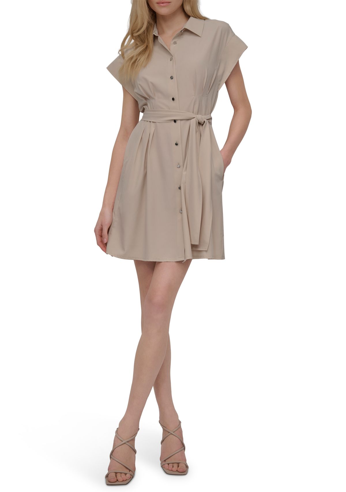 Womens Collared A-Line Dress