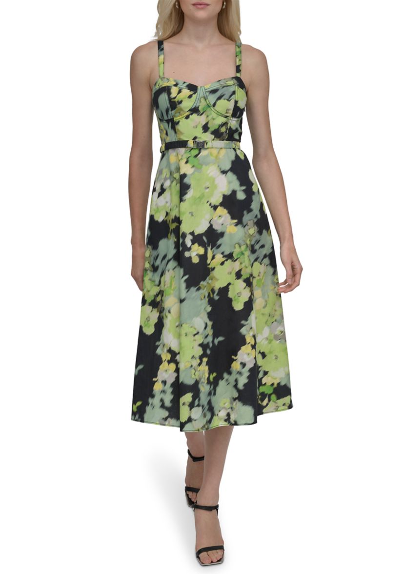 Womens Floral Printed A-Line Dress