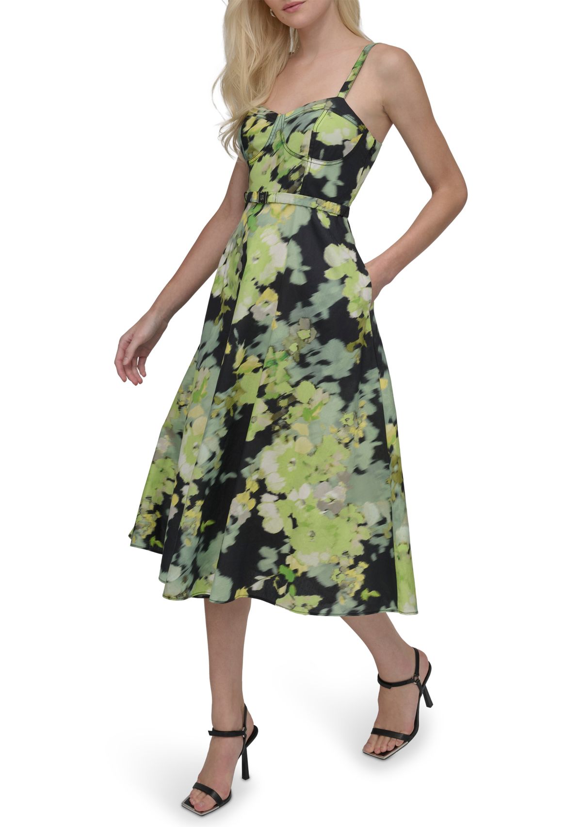 Womens Floral Printed A-Line Dress