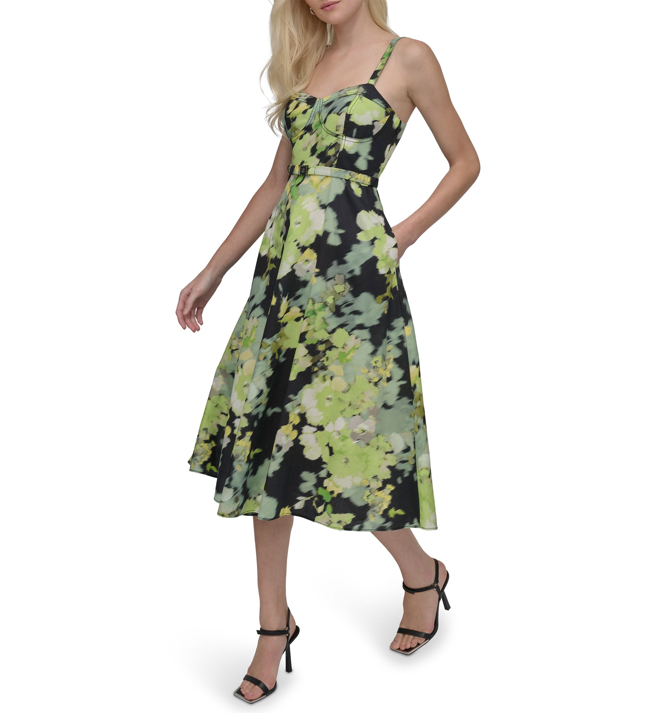 Womens Floral Printed A-Line Dress