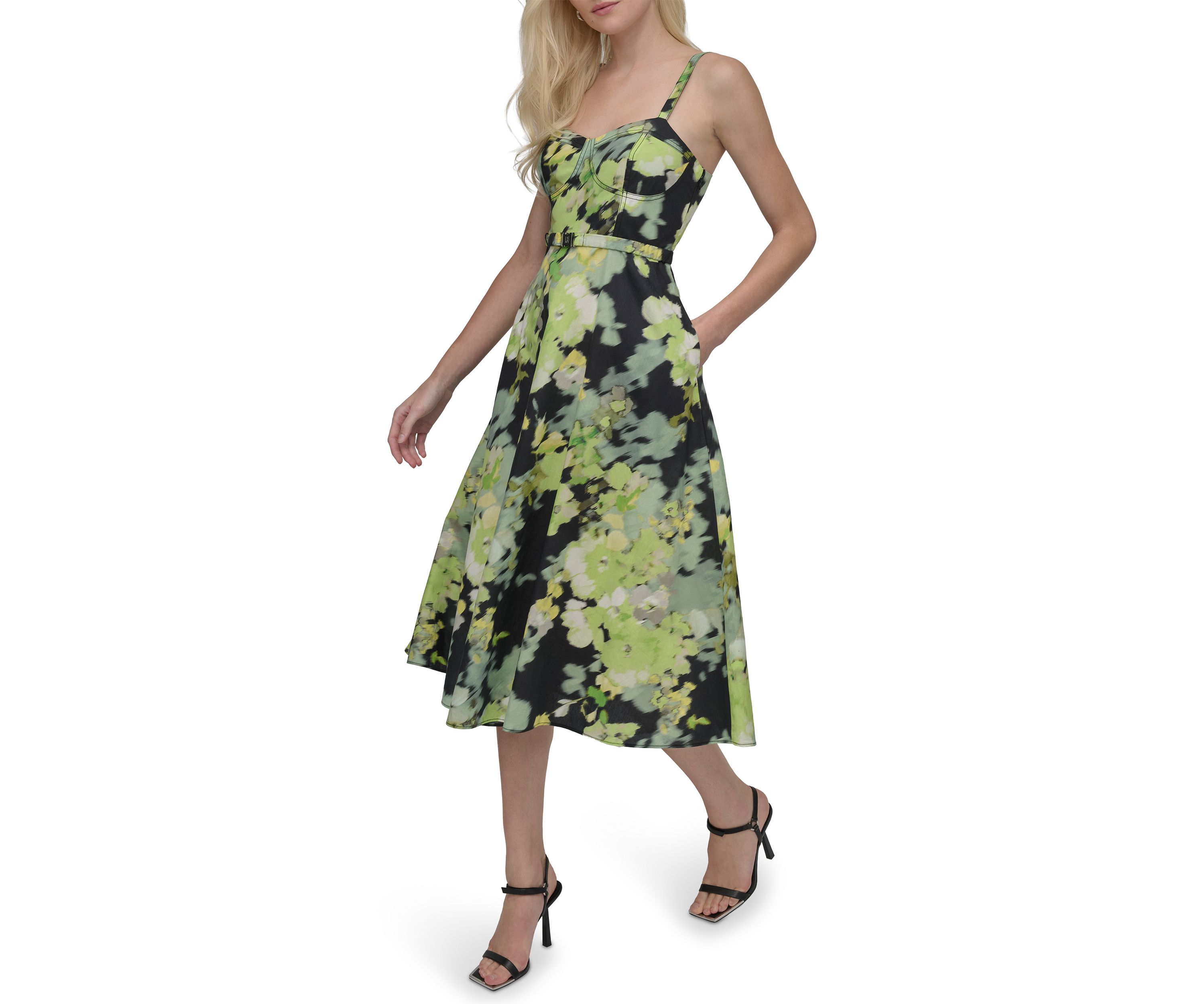 Womens Floral Printed A-Line Dress