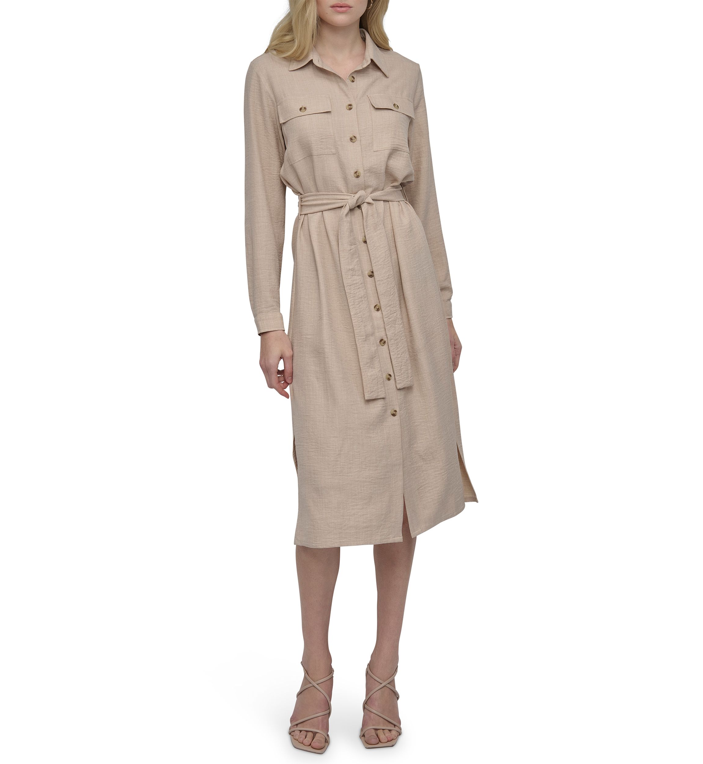 Womens Long Sleeve Collared Shirtdress