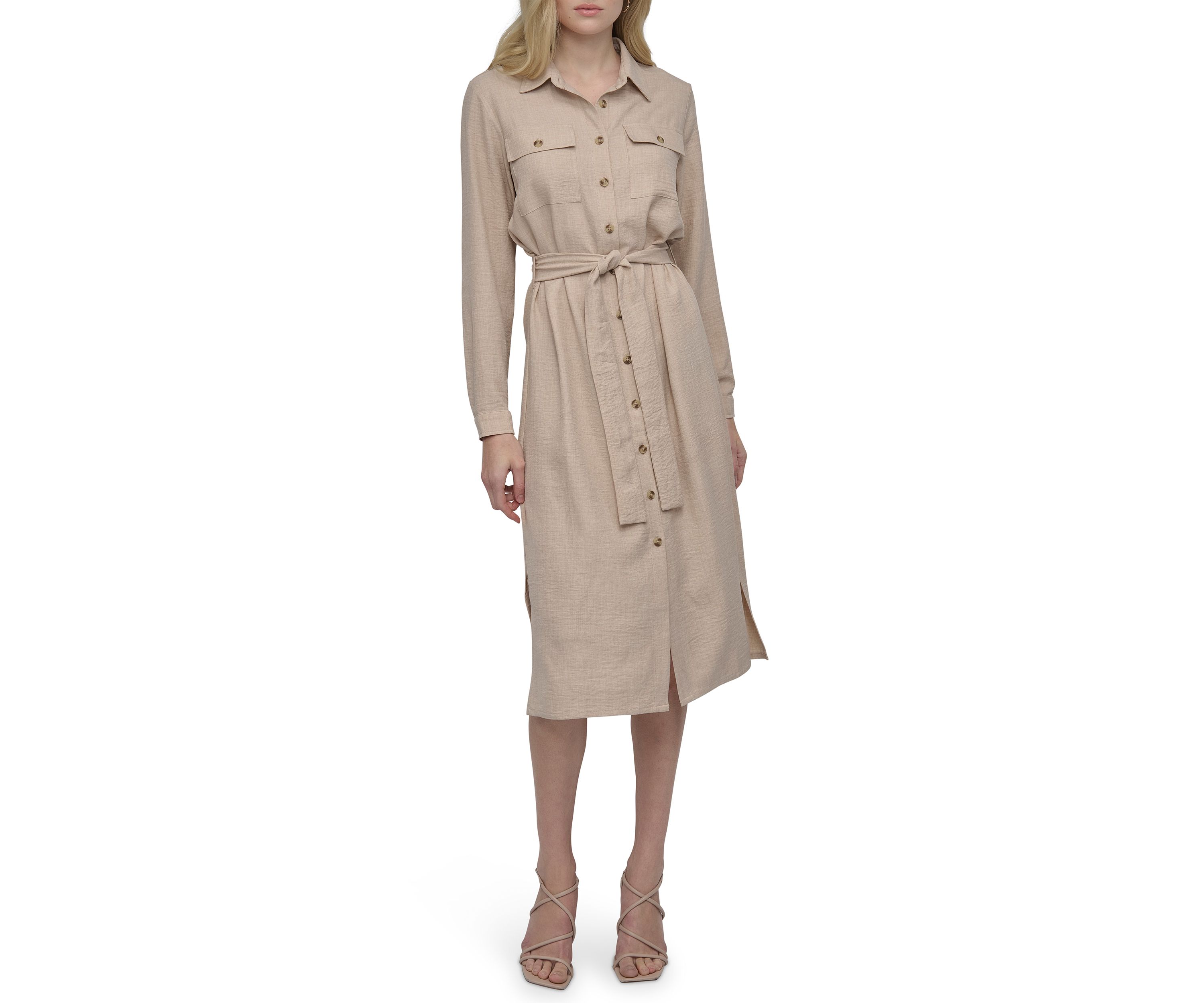 Womens Long Sleeve Collared Shirtdress