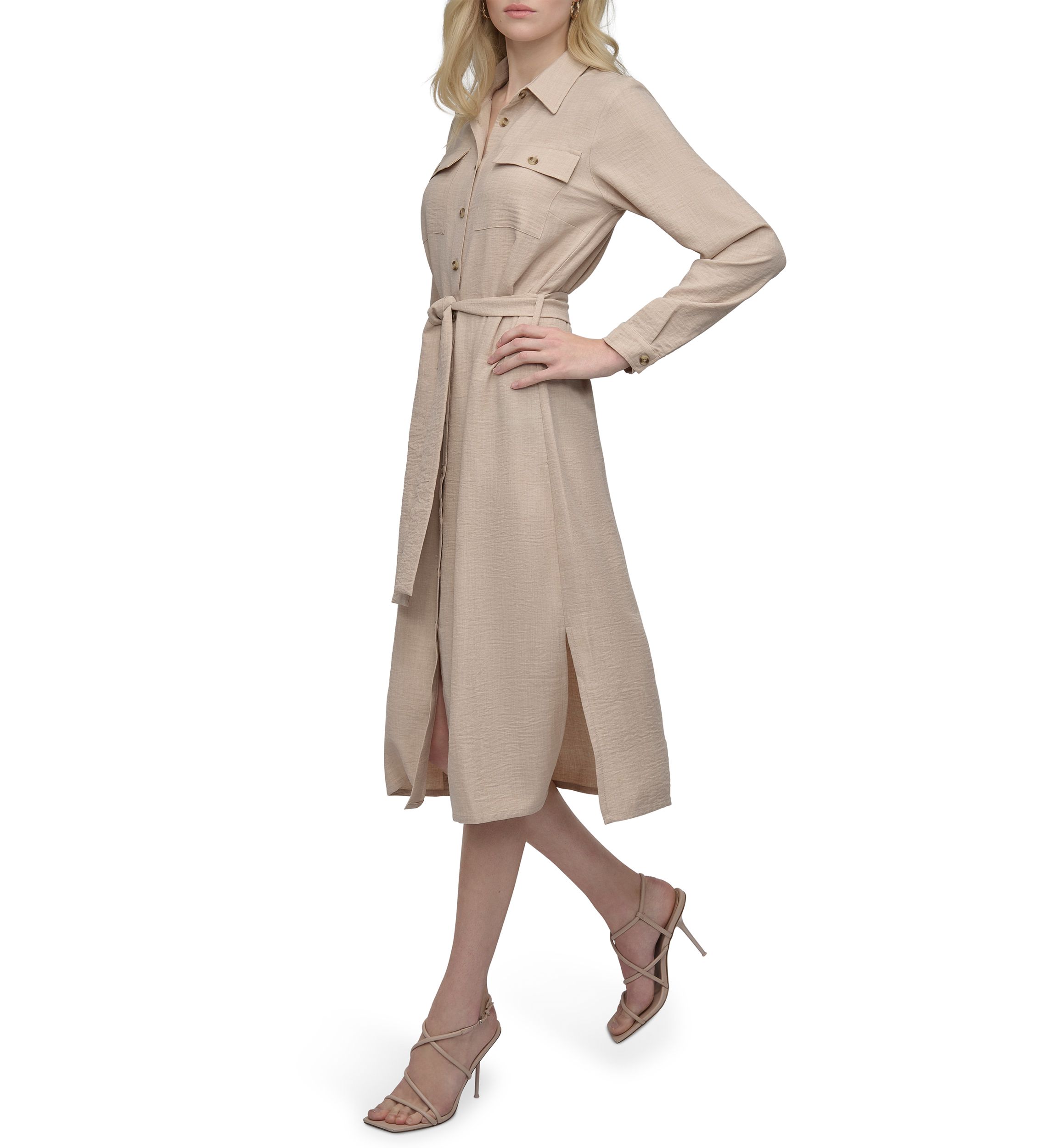 Womens Long Sleeve Collared Shirtdress