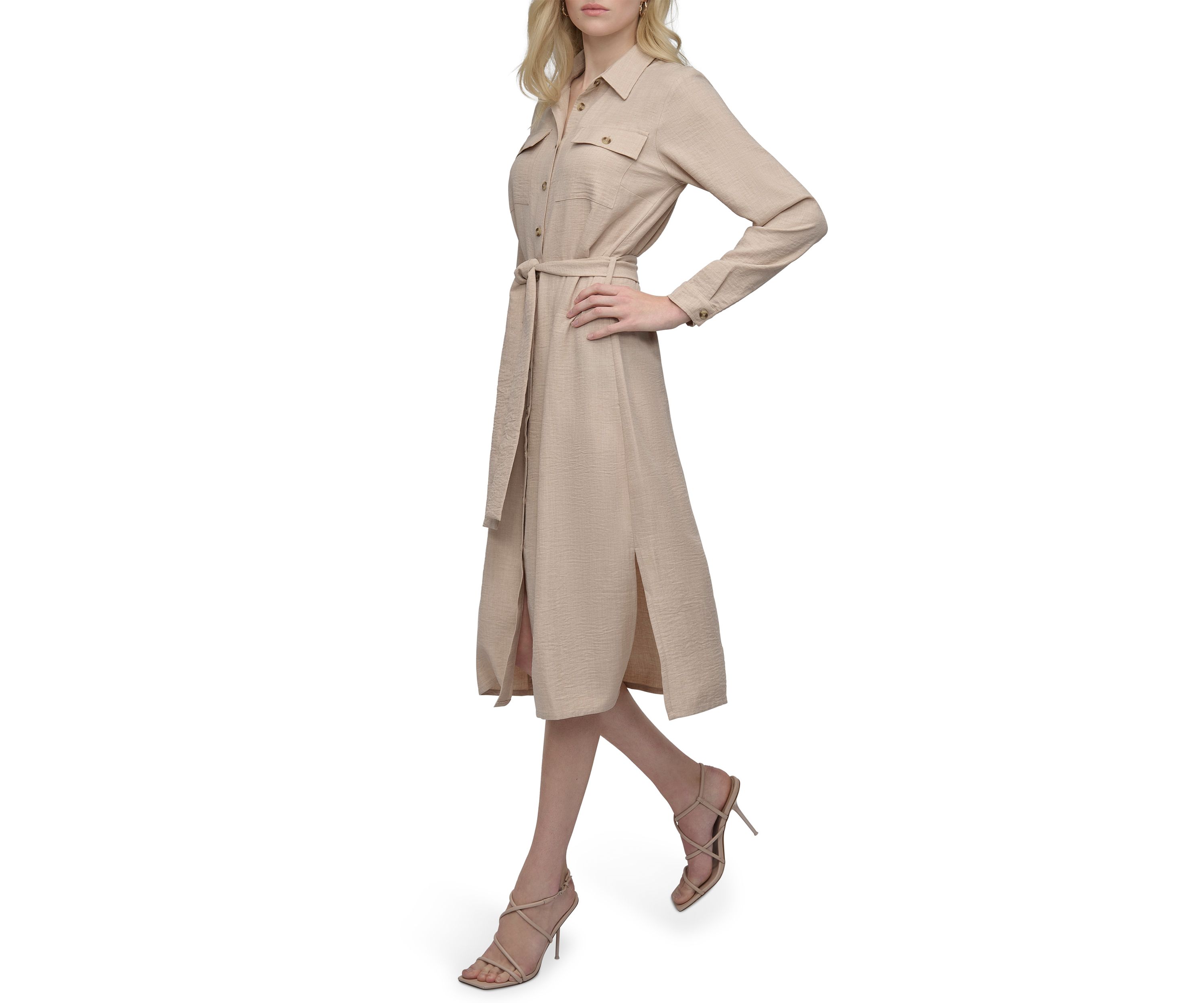 Womens Long Sleeve Collared Shirtdress
