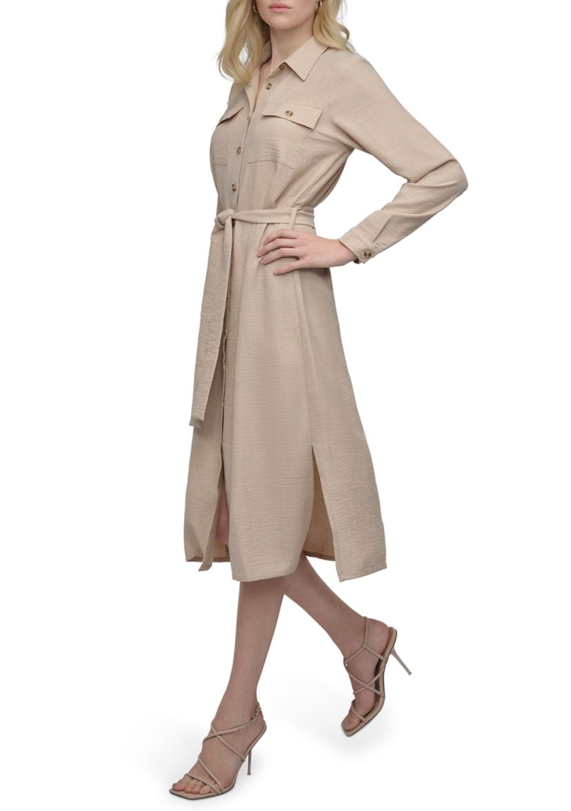 Womens Long Sleeve Collared Shirtdress