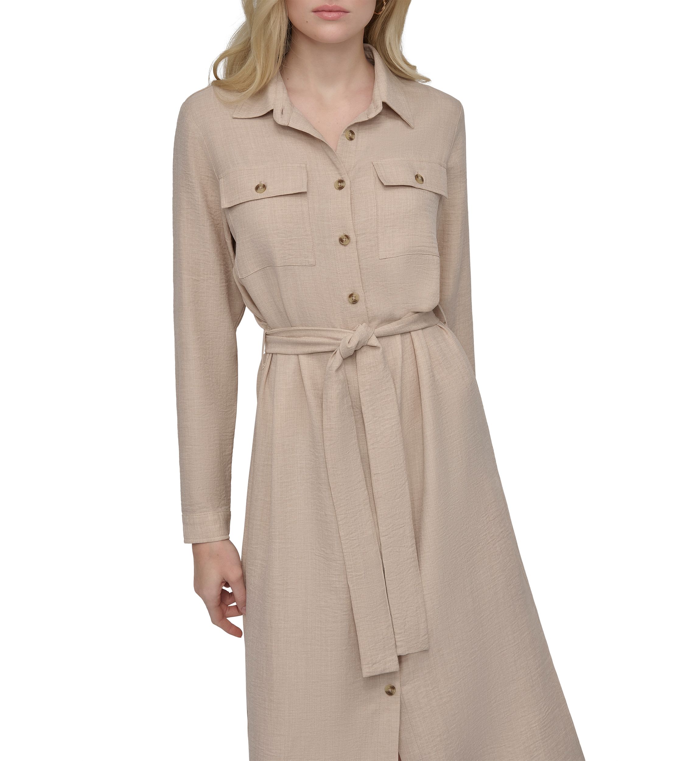 Womens Long Sleeve Collared Shirtdress