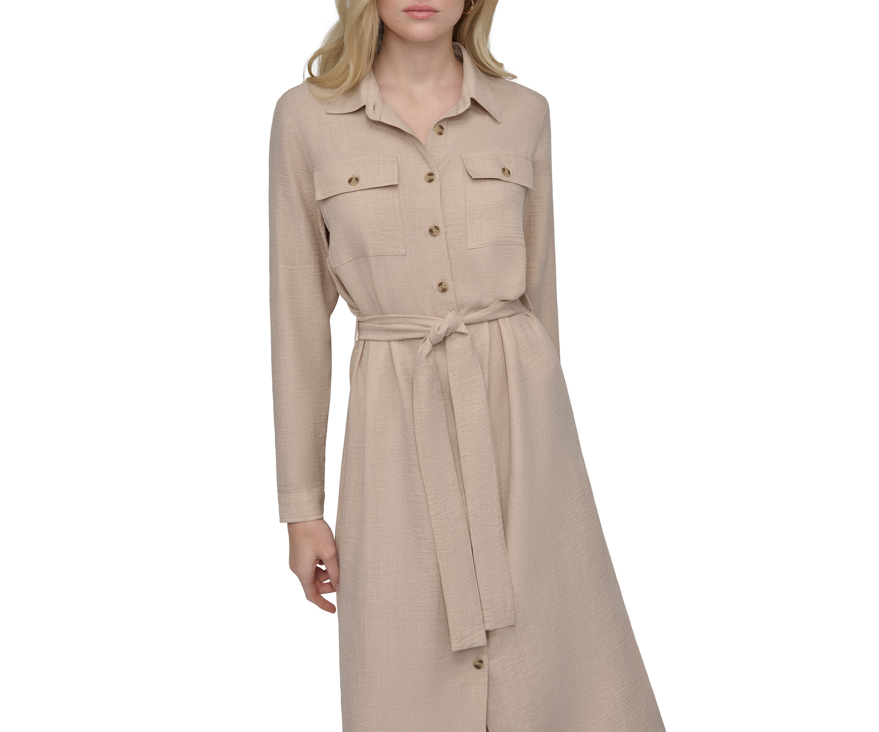 Womens Long Sleeve Collared Shirtdress