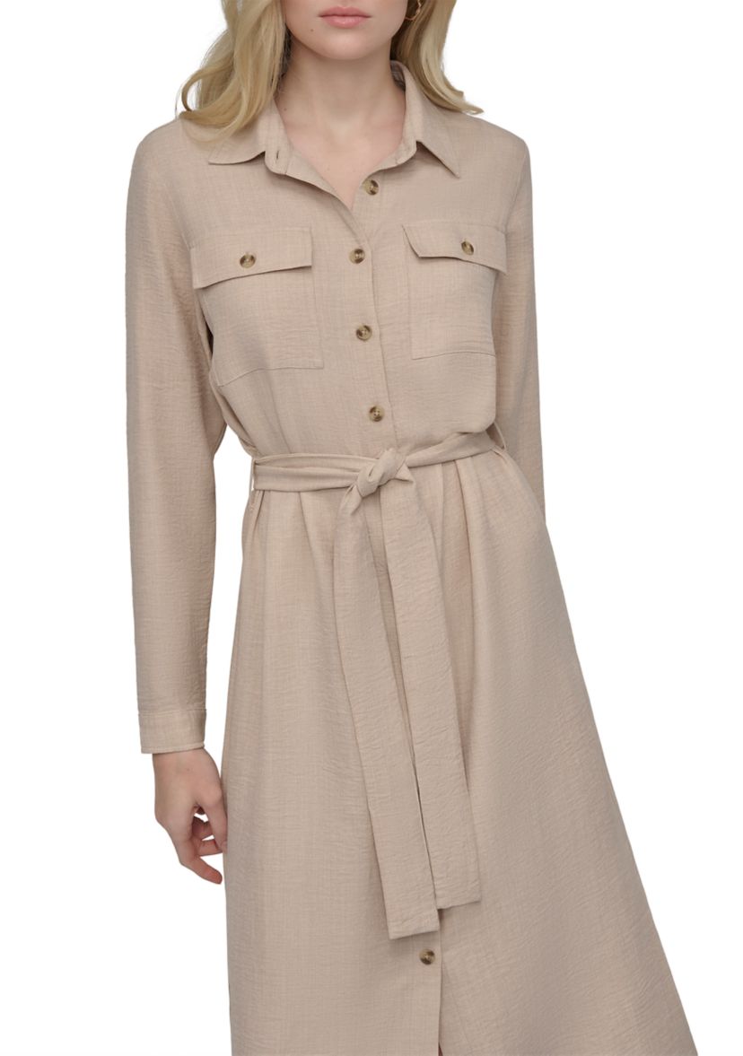 Womens Long Sleeve Collared Shirtdress