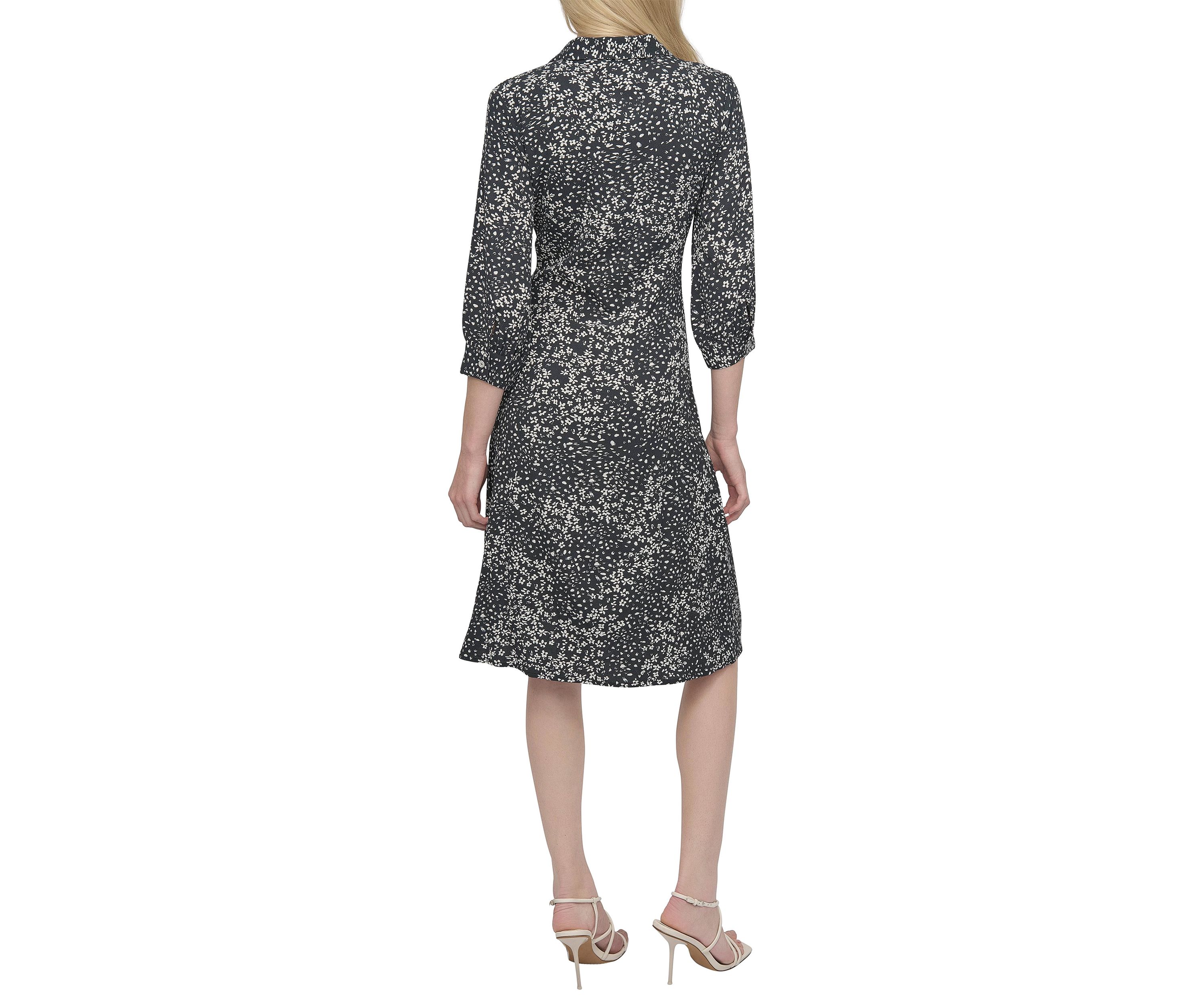 Womens V-Neck Floral Printed Ruched Mini Dress