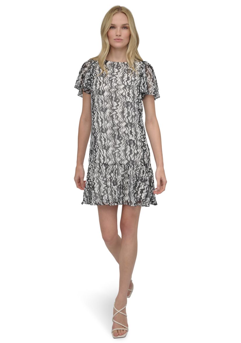 Womens Printed Sheath Dress