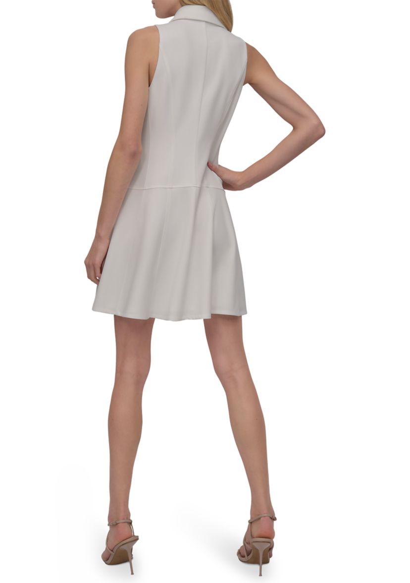 Womens Sleeveless Collar Shirtdress