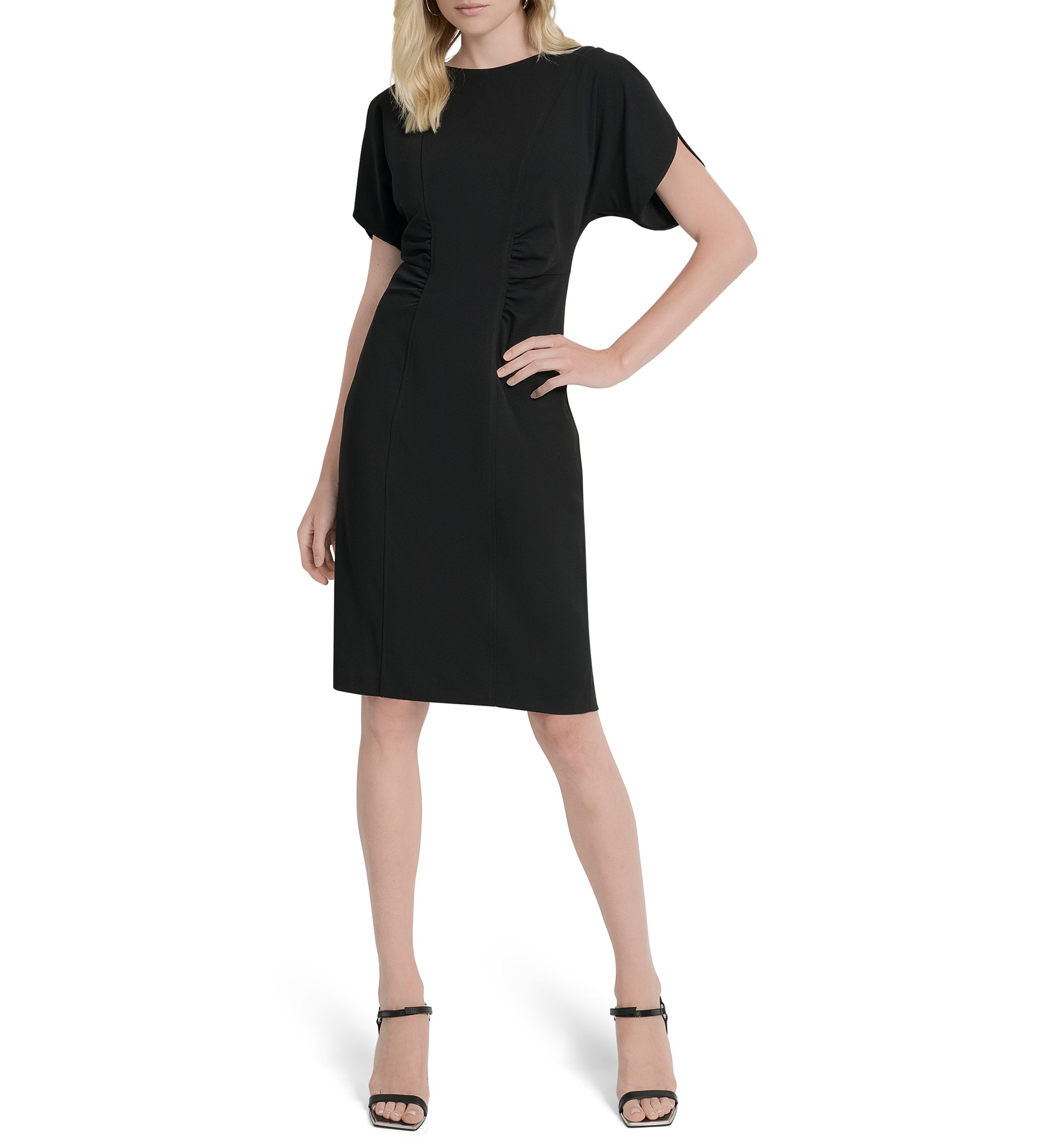 Womens Short Sleeve Scuba Sheath Dress