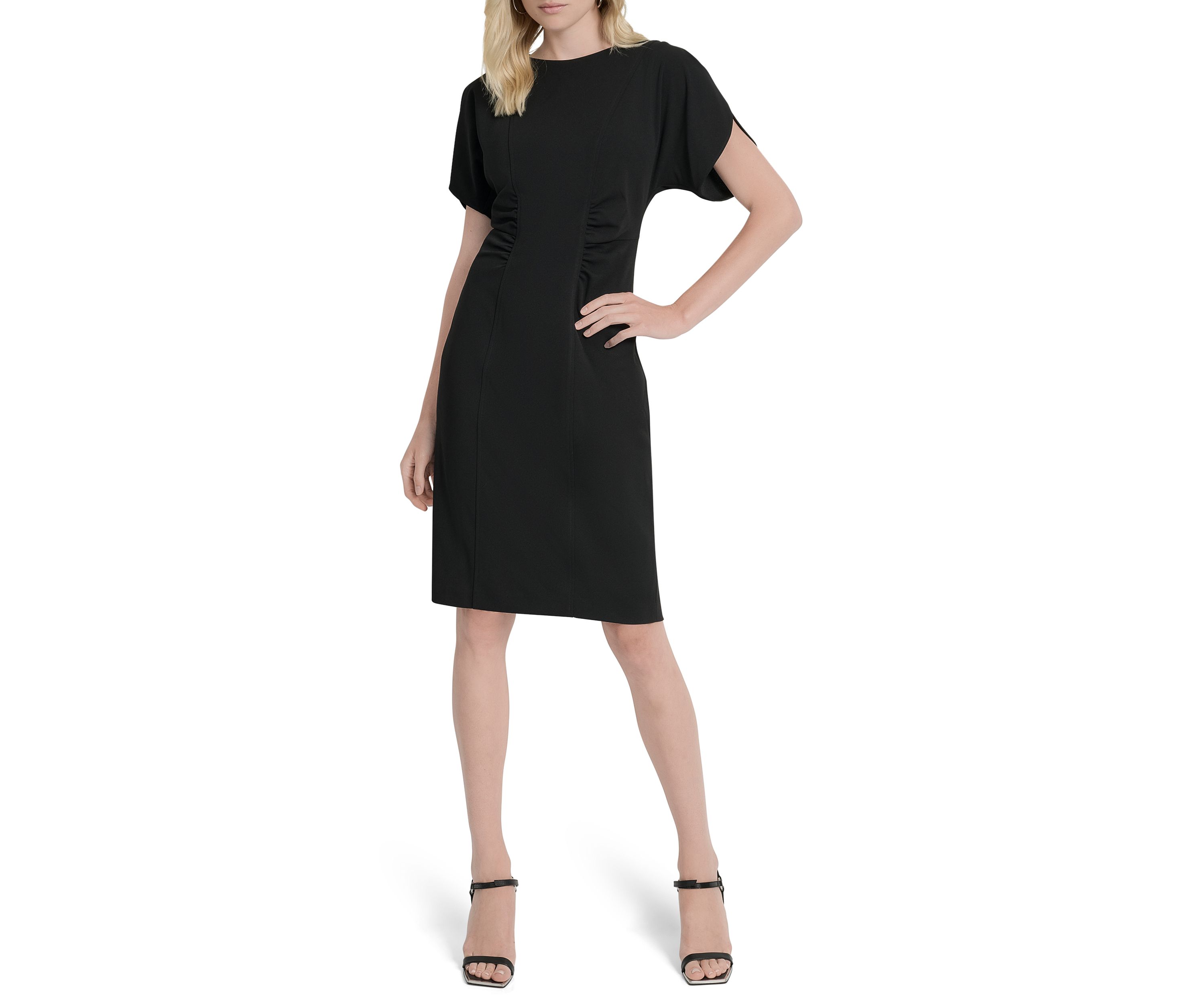 Womens Short Sleeve Scuba Sheath Dress