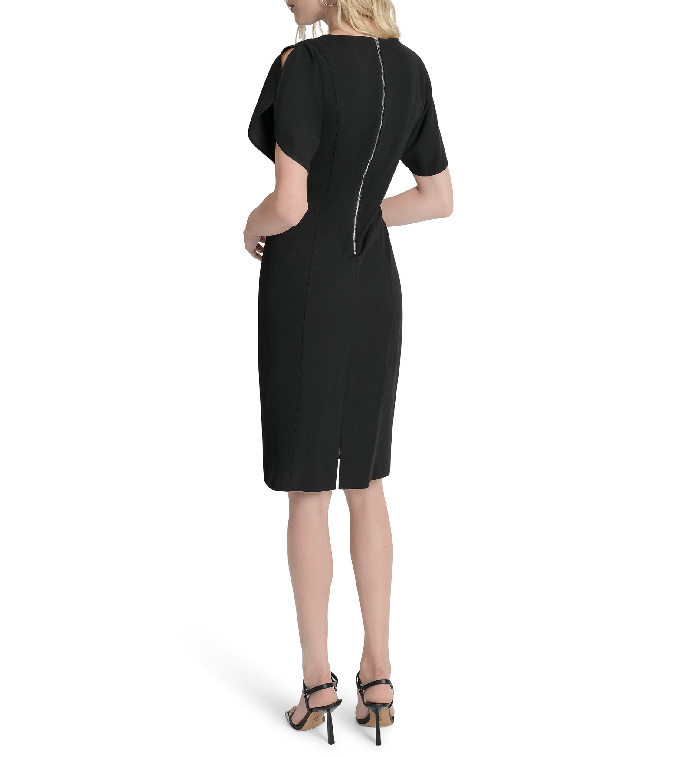 Womens Short Sleeve Scuba Sheath Dress
