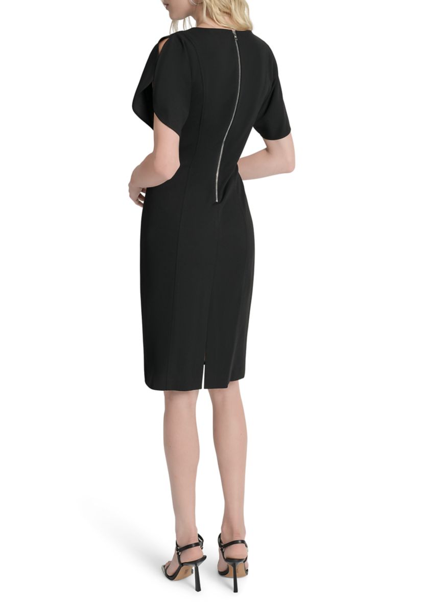 Womens Short Sleeve Scuba Sheath Dress