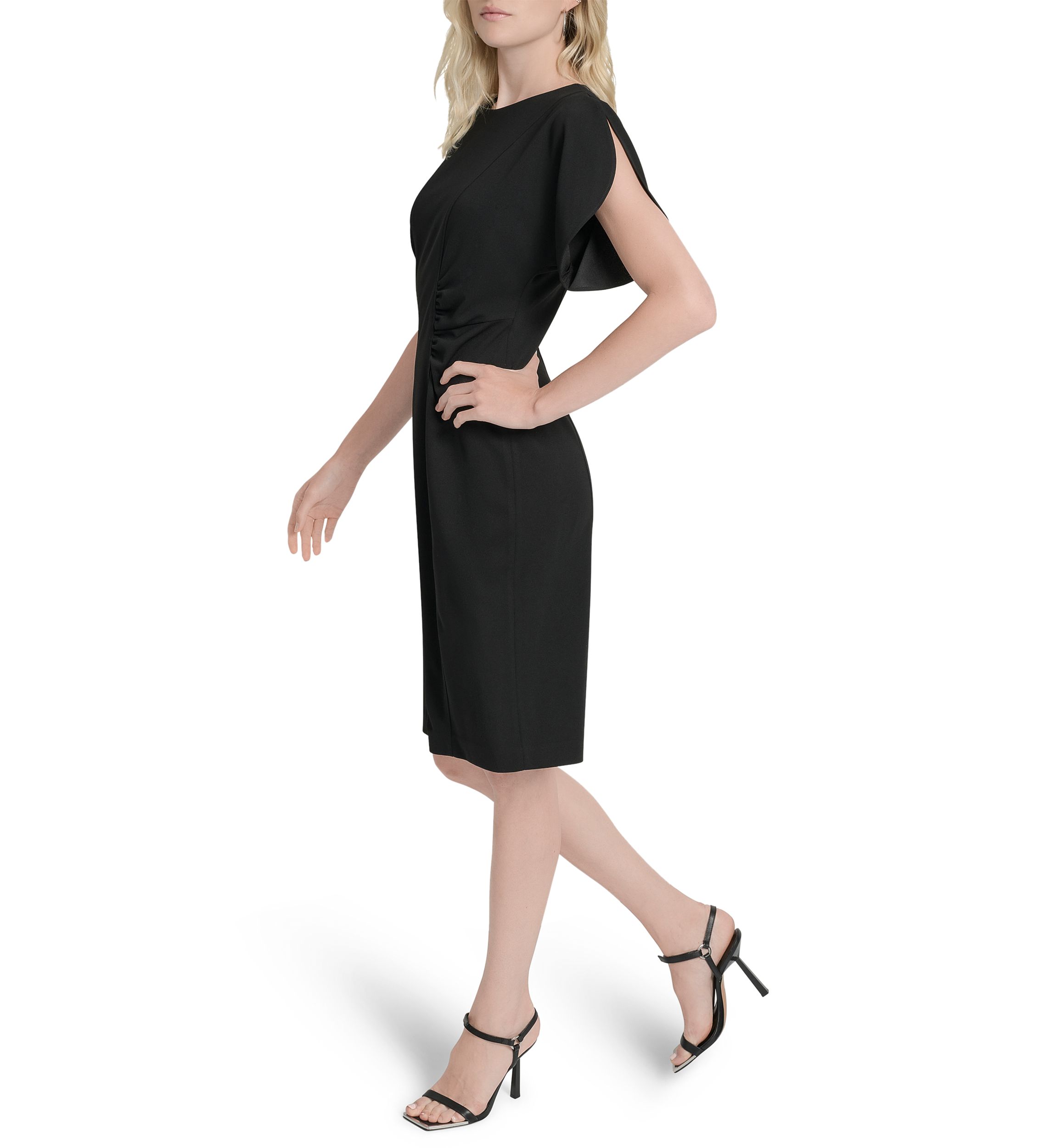 Womens Short Sleeve Scuba Sheath Dress