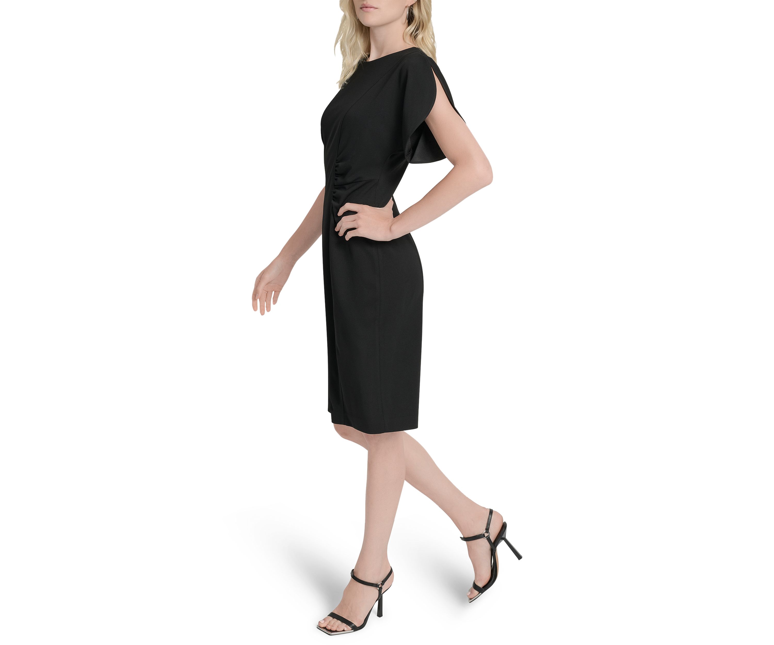 Womens Short Sleeve Scuba Sheath Dress
