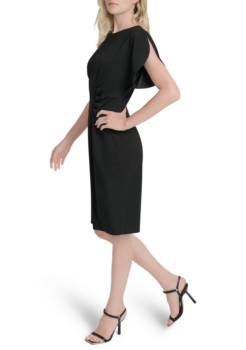 Womens Short Sleeve Scuba Sheath Dress