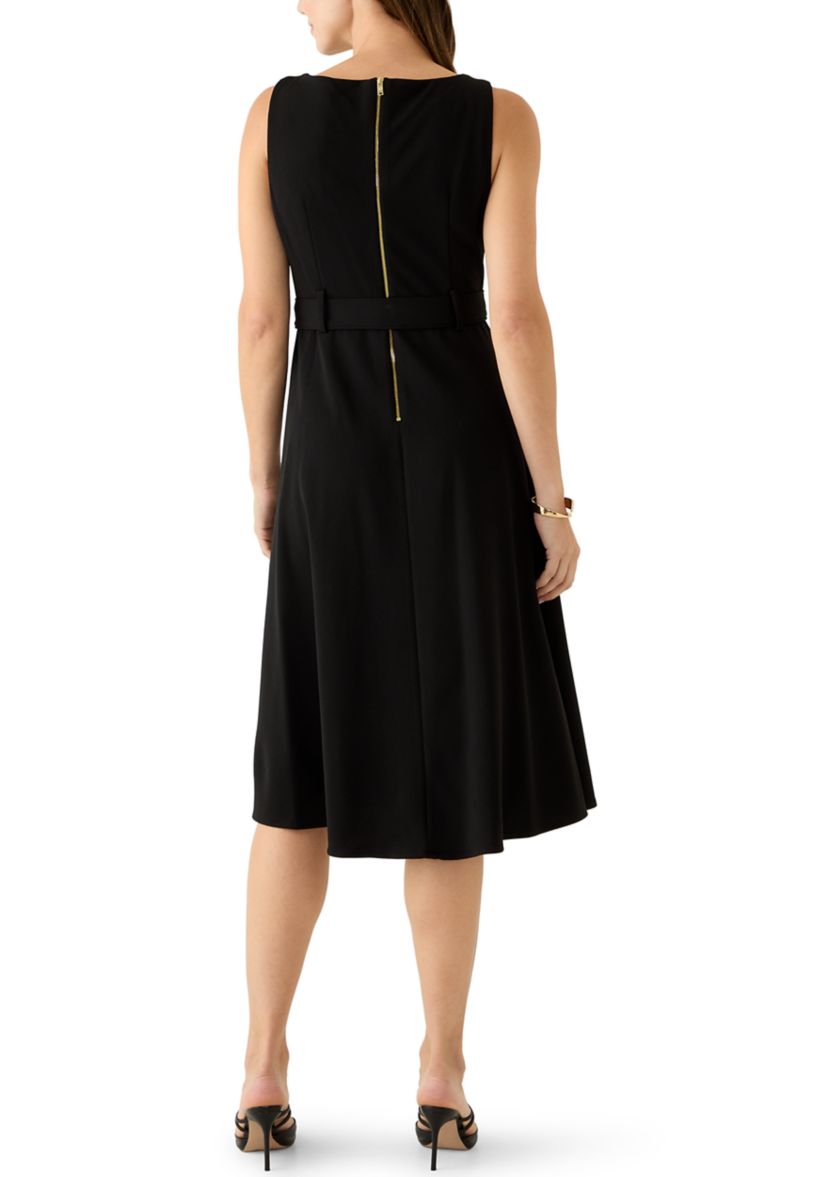 Dkny Women's Sleeveless Scuba Crepe Midi-Dress - Black - Size 4